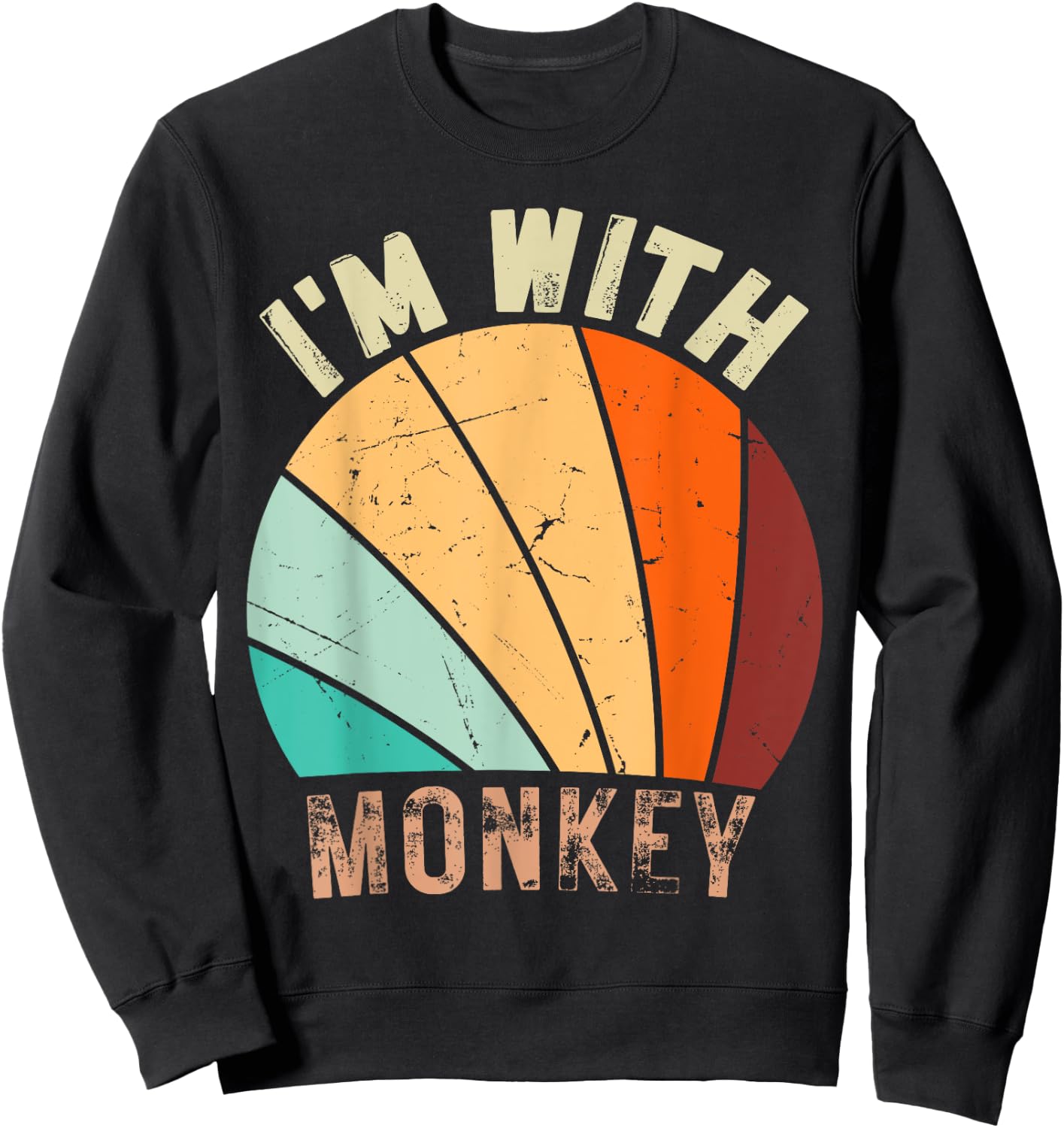I'm with Monkey Funny Design Im with Monkey Sweatshirt - Sweatshirt | Black