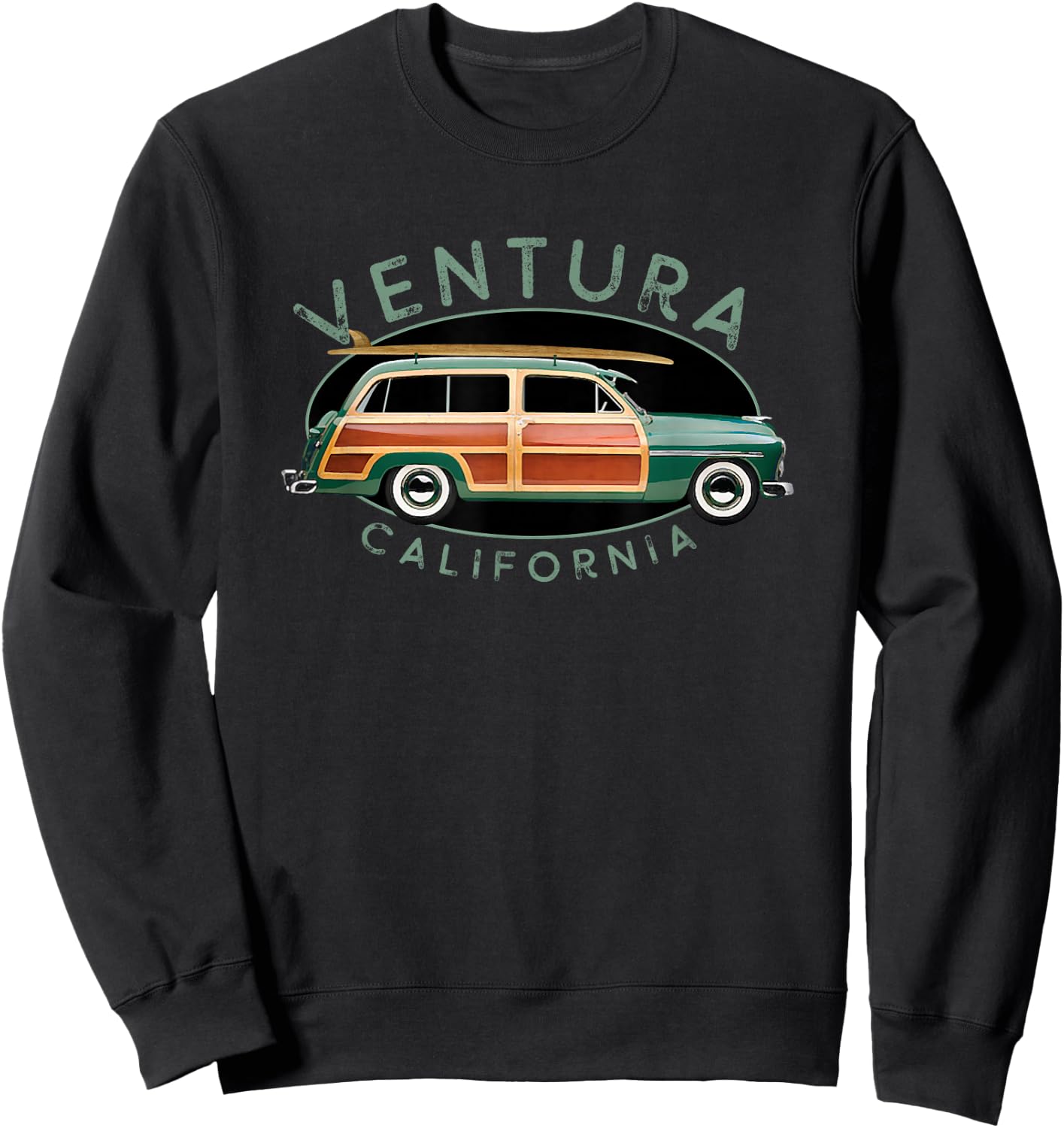 Ventura California Vintage Surfing Sweatshirt - Sweatshirt | Black