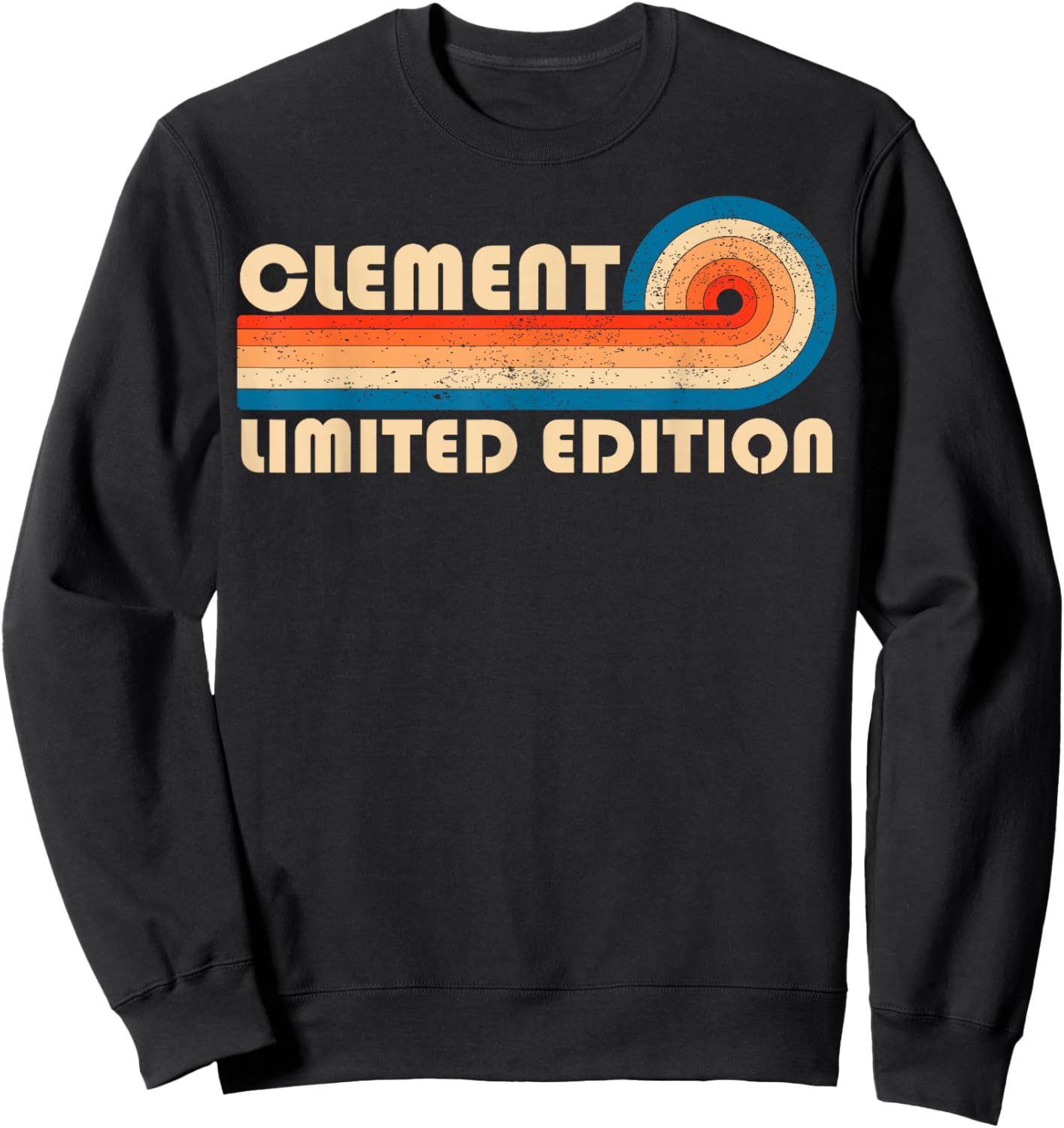 CLEMENT Surname Retro Vintage 80s 90s Birthday Reunion Sweatshirt - Sweatshirt | Black