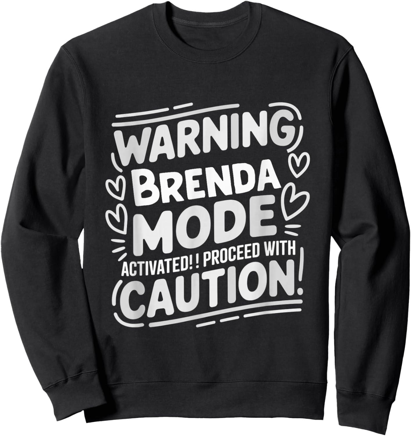 BRENDA Personalized Name Cute Custom Brenda Name Sweatshirt - Sweatshirt | Black