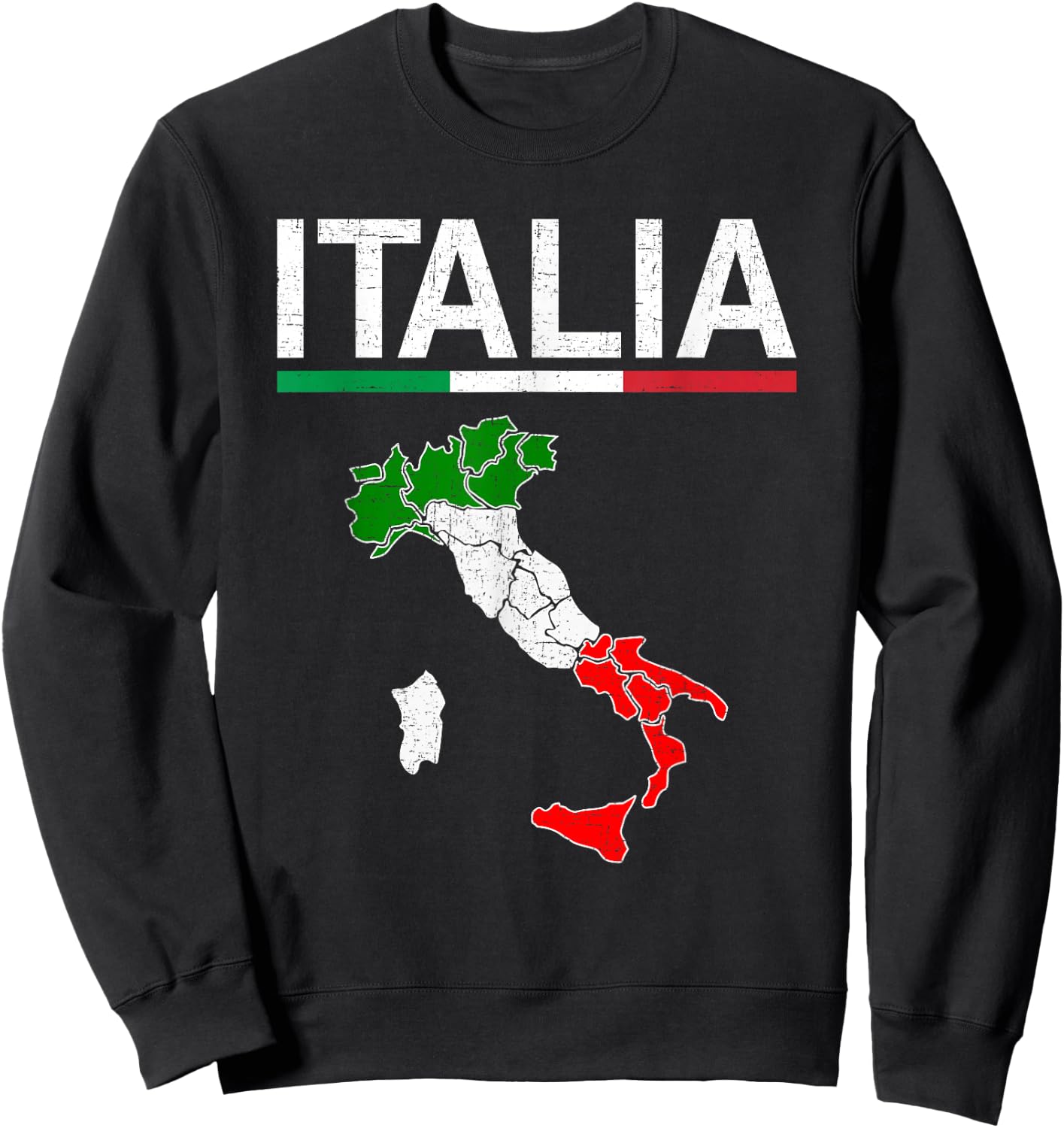 Italy Flag Vintage Italian Design Italia Sweatshirt - Sweatshirt | Black