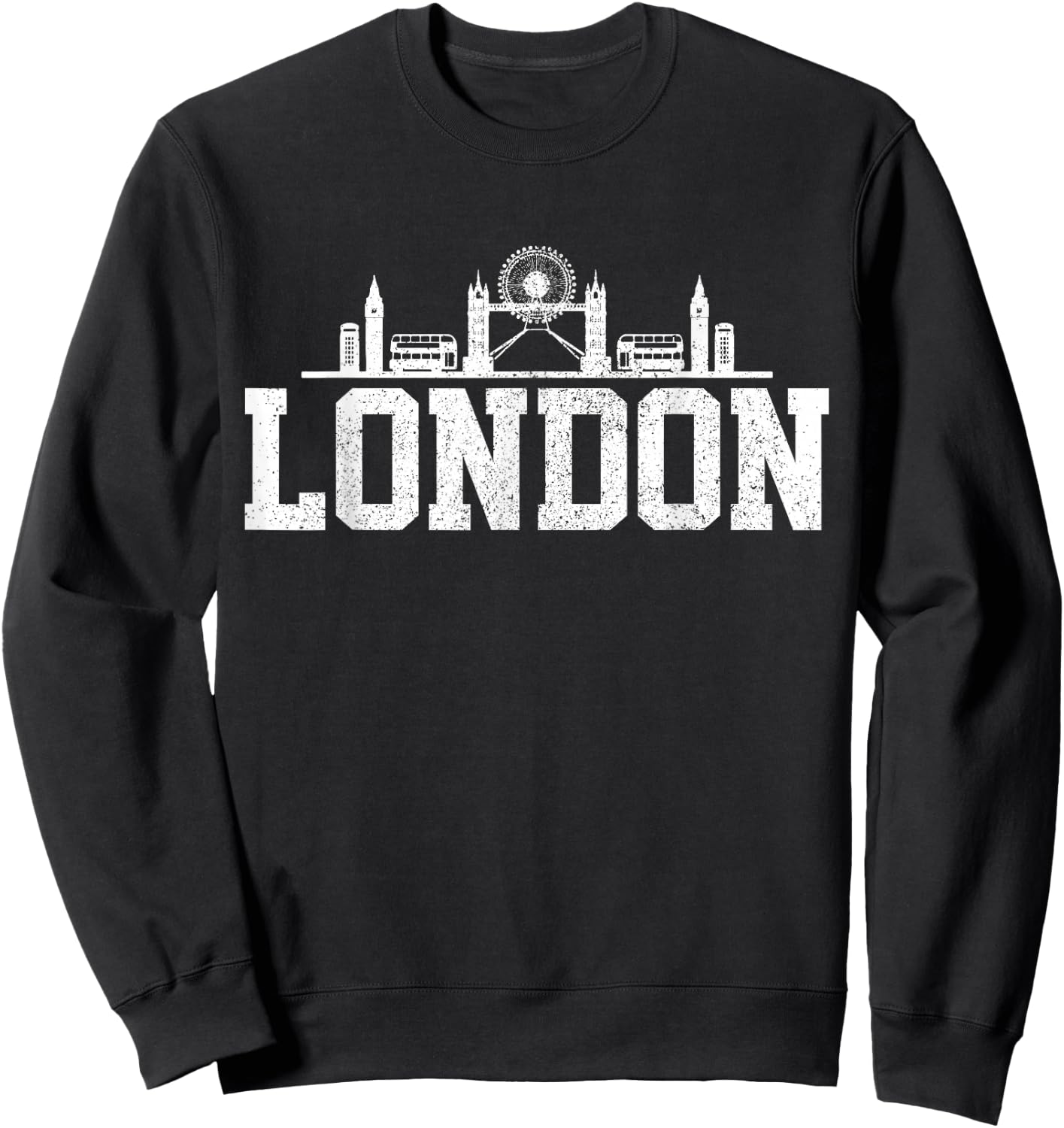 London Skyline UK United Kingdom Union Jack England Souvenir Sweatshirt - Sweatshirt | Black
