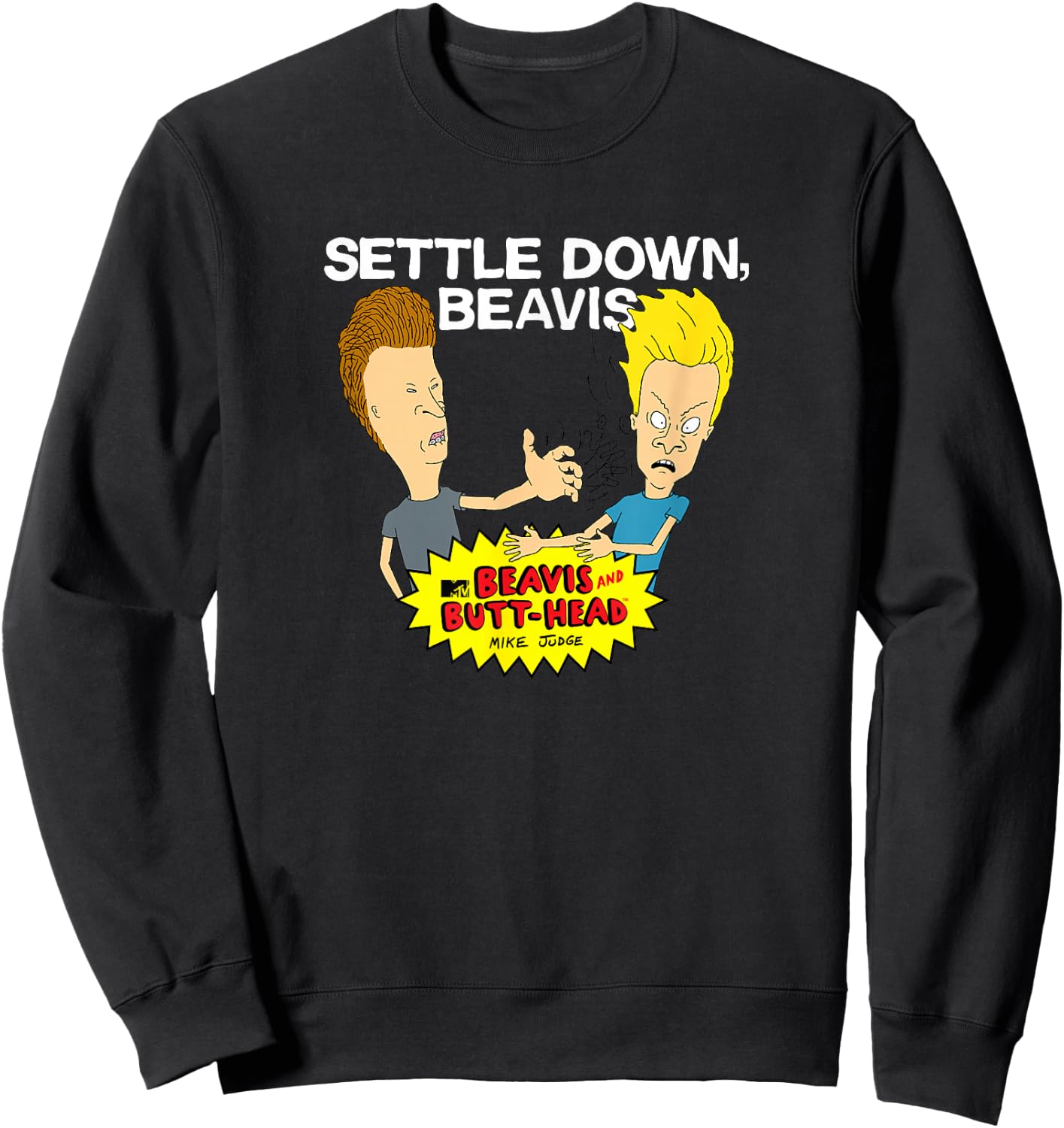 Beavis and Butthead - Settle Down Sweatshirt - Sweatshirt | Black