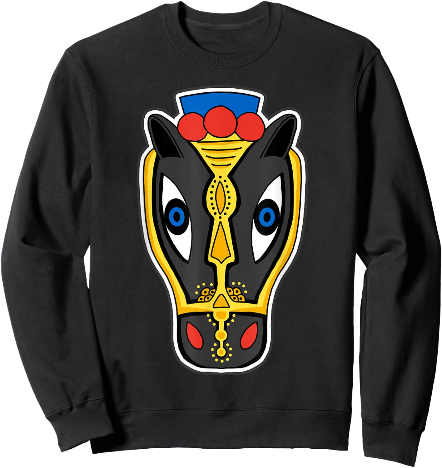 Macho Raton Mask, Latin, Illustration, Art Shirt, Horse Head Sweatshirt - Sweatshirt | Black