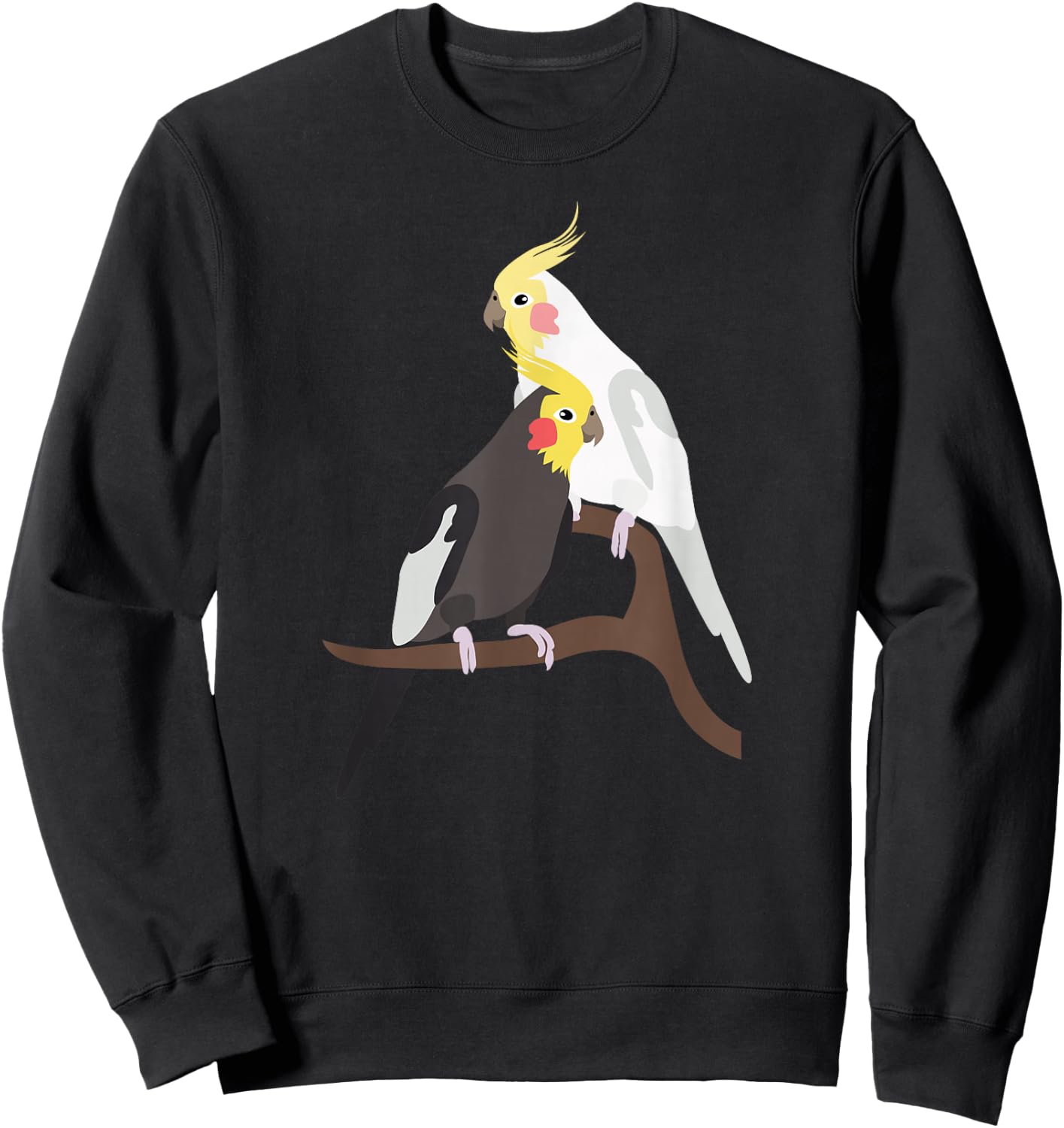 Nymphensittich Vogelpaar Sweatshirt - Sweatshirt | Black