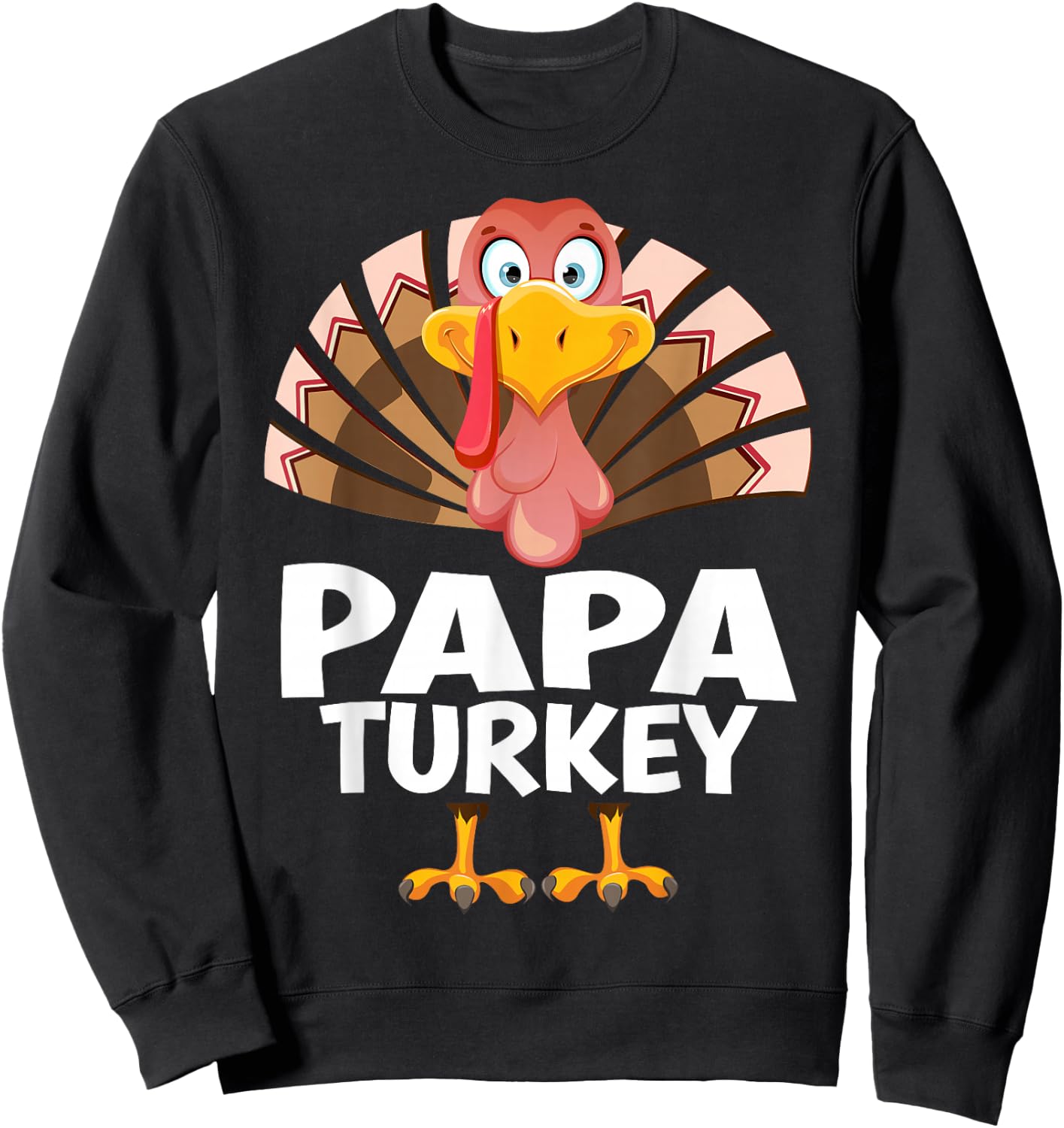 Thanksgiving Papa Turkey Matching Pajama Sweatshirt - Sweatshirt | Black