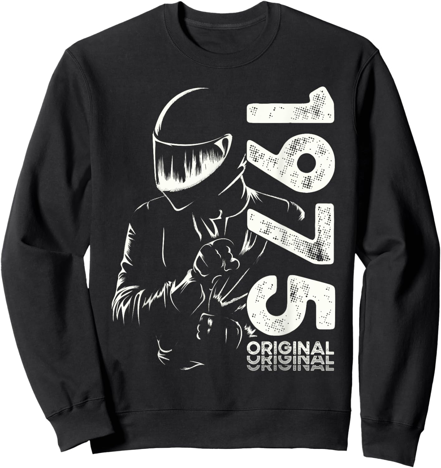 50th Birthday Man Motorcycle Biker Biker 1975 , Black, S Sweatshirt - Sweatshirt | Black
