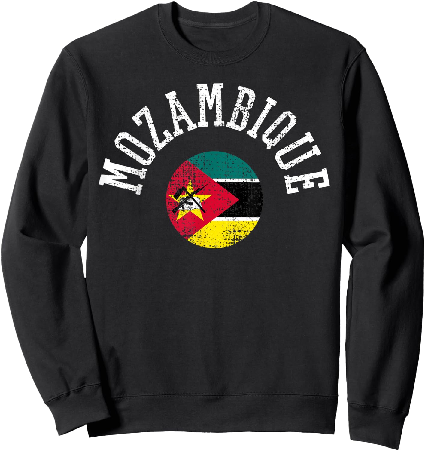 Mozambique Flag Vintage Retro Sports National Africa Sweatshirt - Sweatshirt | Black