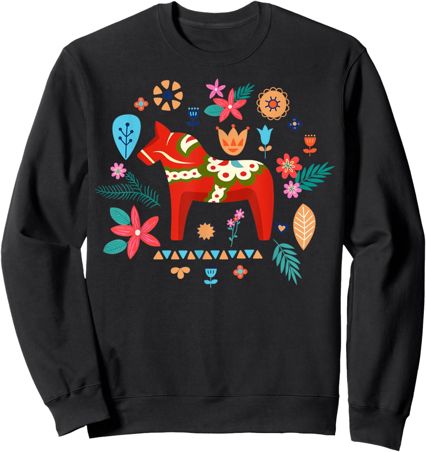 Dalecarlian Horse Design for a Proud swedish dala horse fan Sweatshirt - Sweatshirt | Black