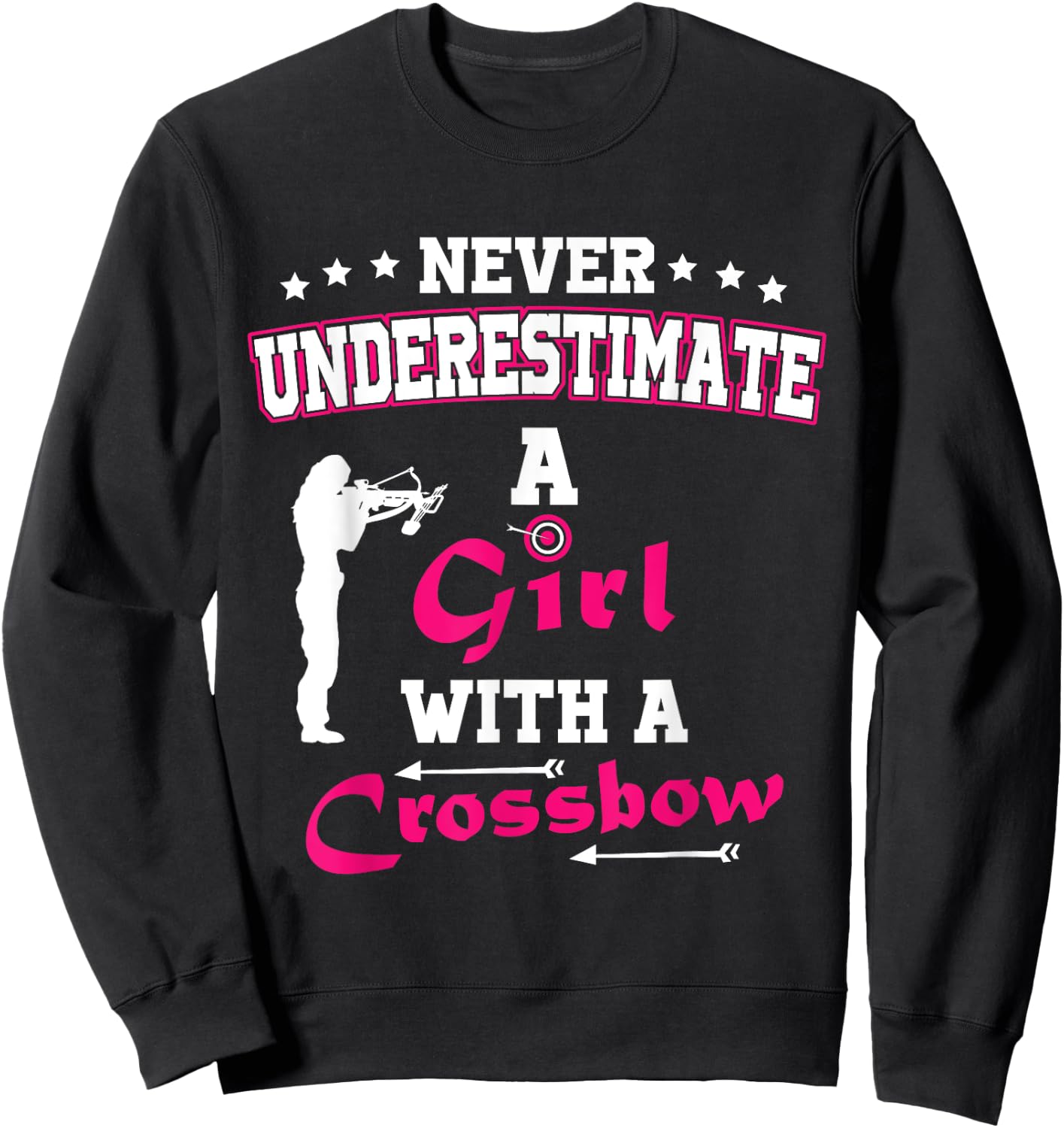 Archery Crossbow Girl Medieval Archery Sweatshirt - Sweatshirt | Black