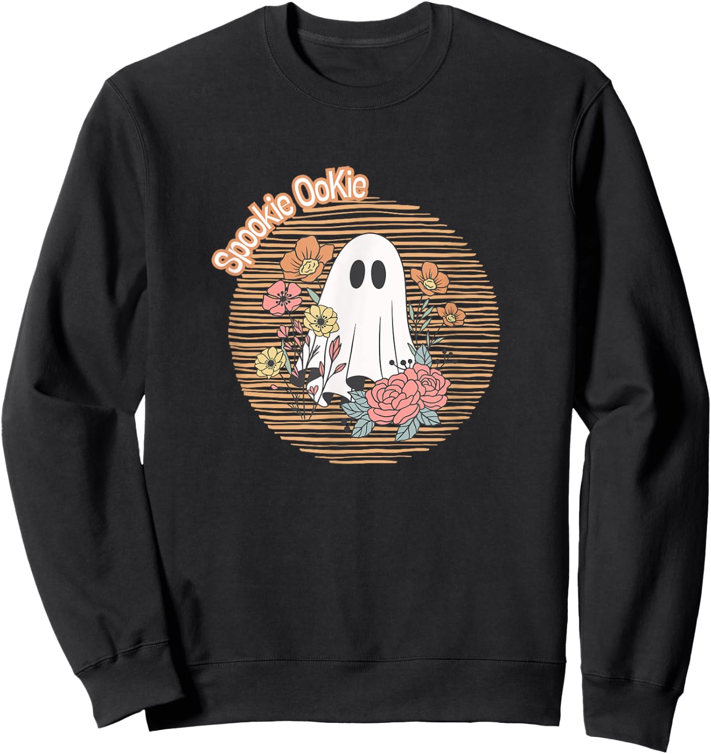 Halloween Cozy Spooky Ghost Fall Fun Retro Sweatshirt - Sweatshirt | Black