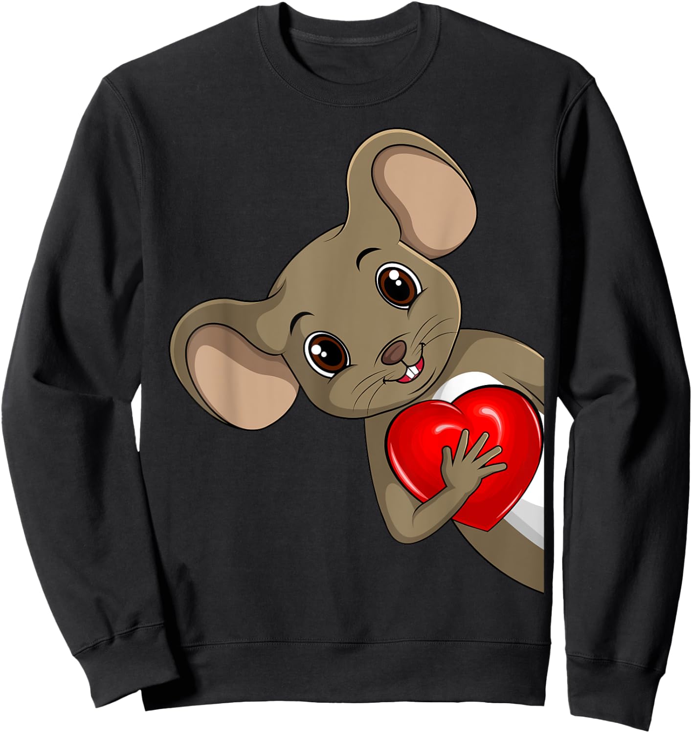 Maus Damen Kinder Mädchen Mäuse Sweatshirt - Sweatshirt | Black