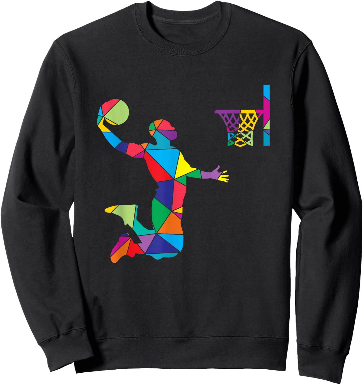 Low Poly Art Baller Geometric Polygon Art Basketball Sweatshirt - Sweatshirt | Black
