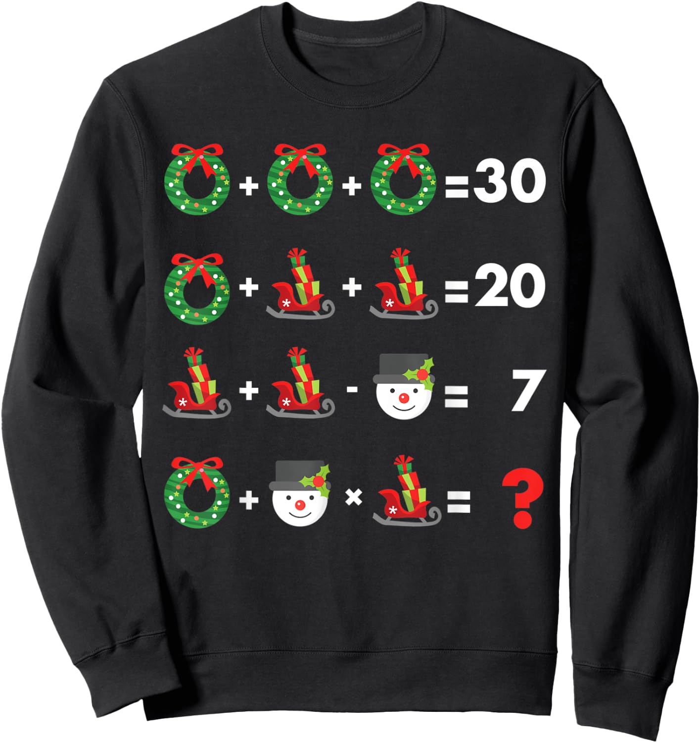 Math Teacher Order of Operations Christmas Men Women Kids Sweatshirt - Sweatshirt | Black