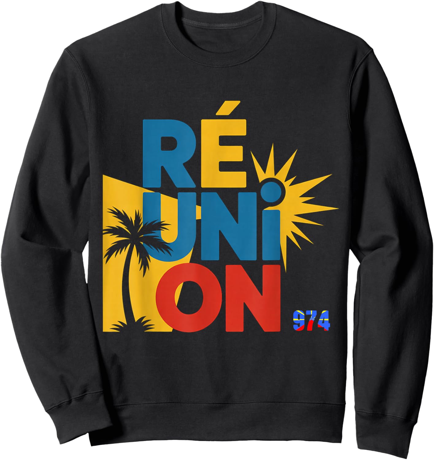 ile de la réunion gift man woman 974 Souvenir artisanal Sweatshirt - Sweatshirt | Black