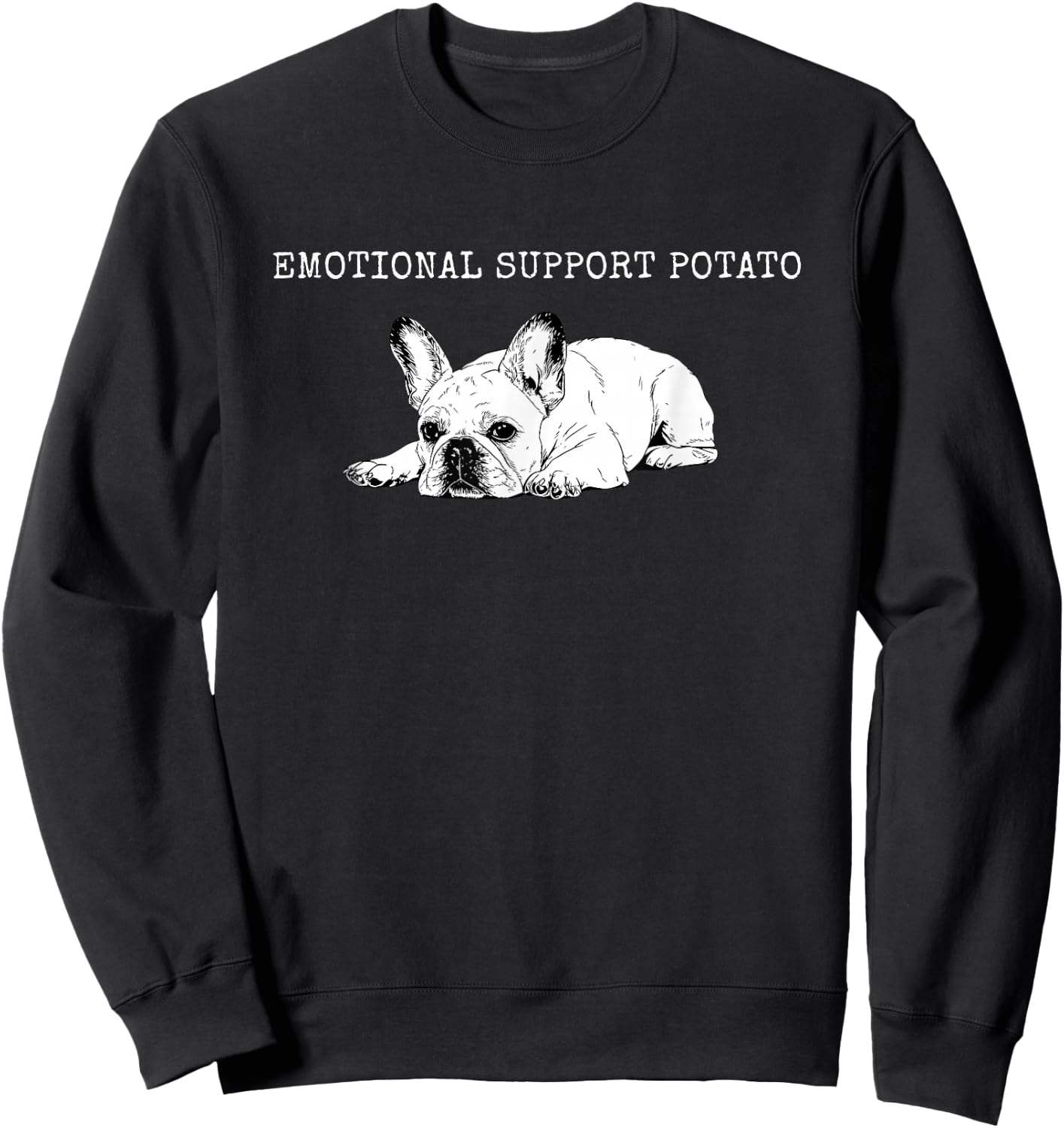 Emotional Support Potato French Bulldog Sweatshirt - Sweatshirt | Black