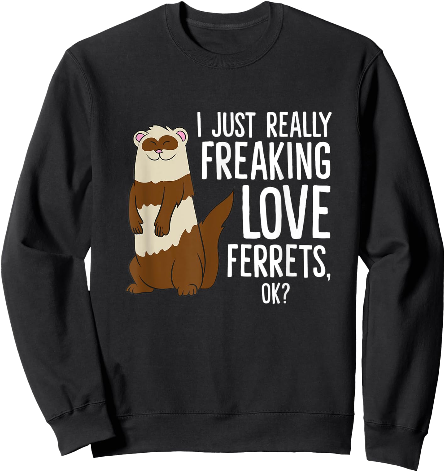 Ferret Pet Owner Gift I Just Really Freaking Love Ferrets Sweatshirt - Sweatshirt | Black