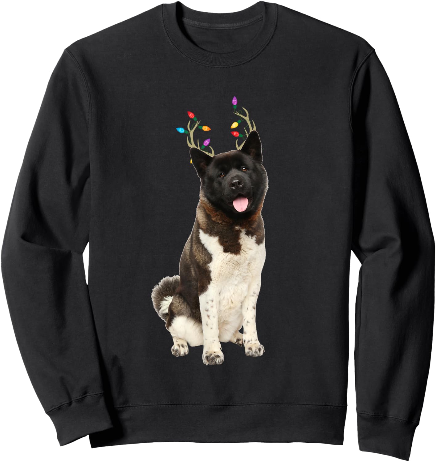 American Akita Reindeer Christmas Dog Women Kids Sweatshirt - Sweatshirt | Black