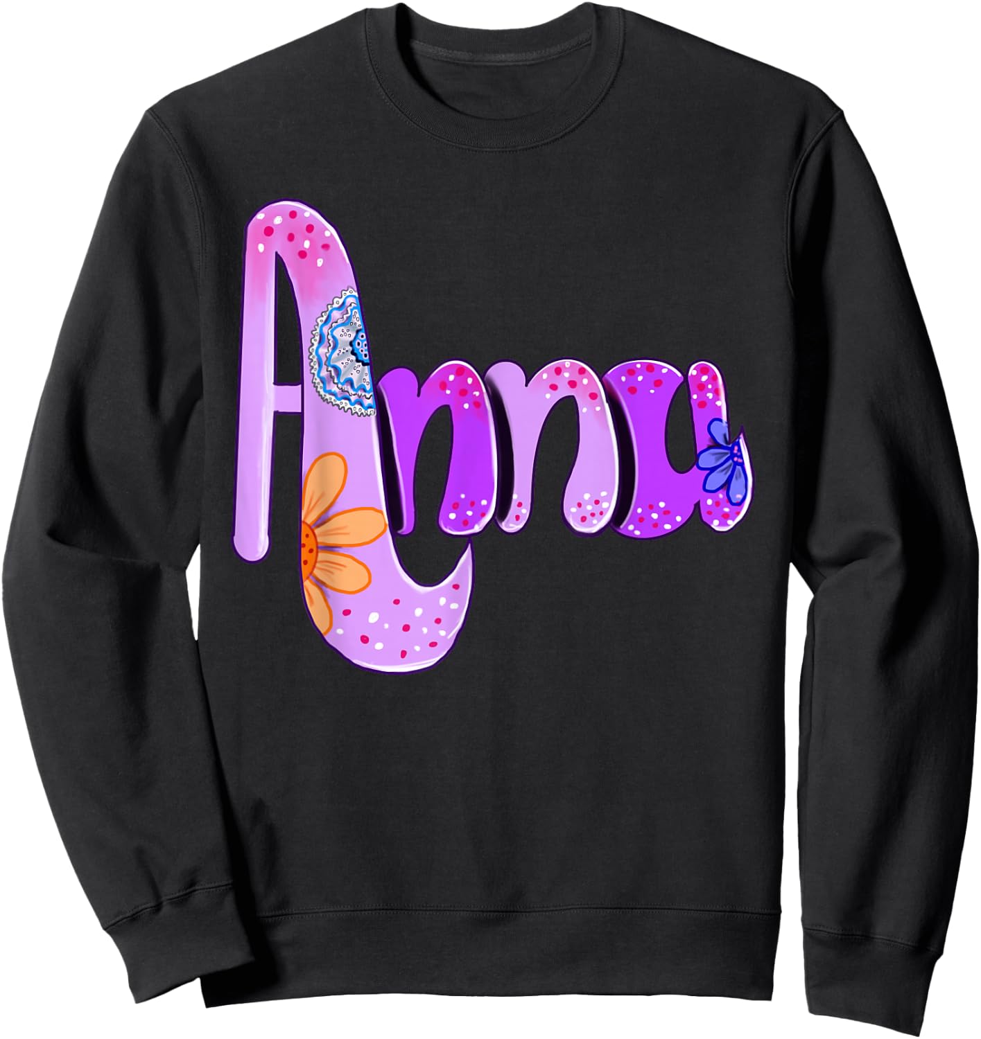 Anna Custom Name for Girls and Women Sweatshirt - Sweatshirt | Black