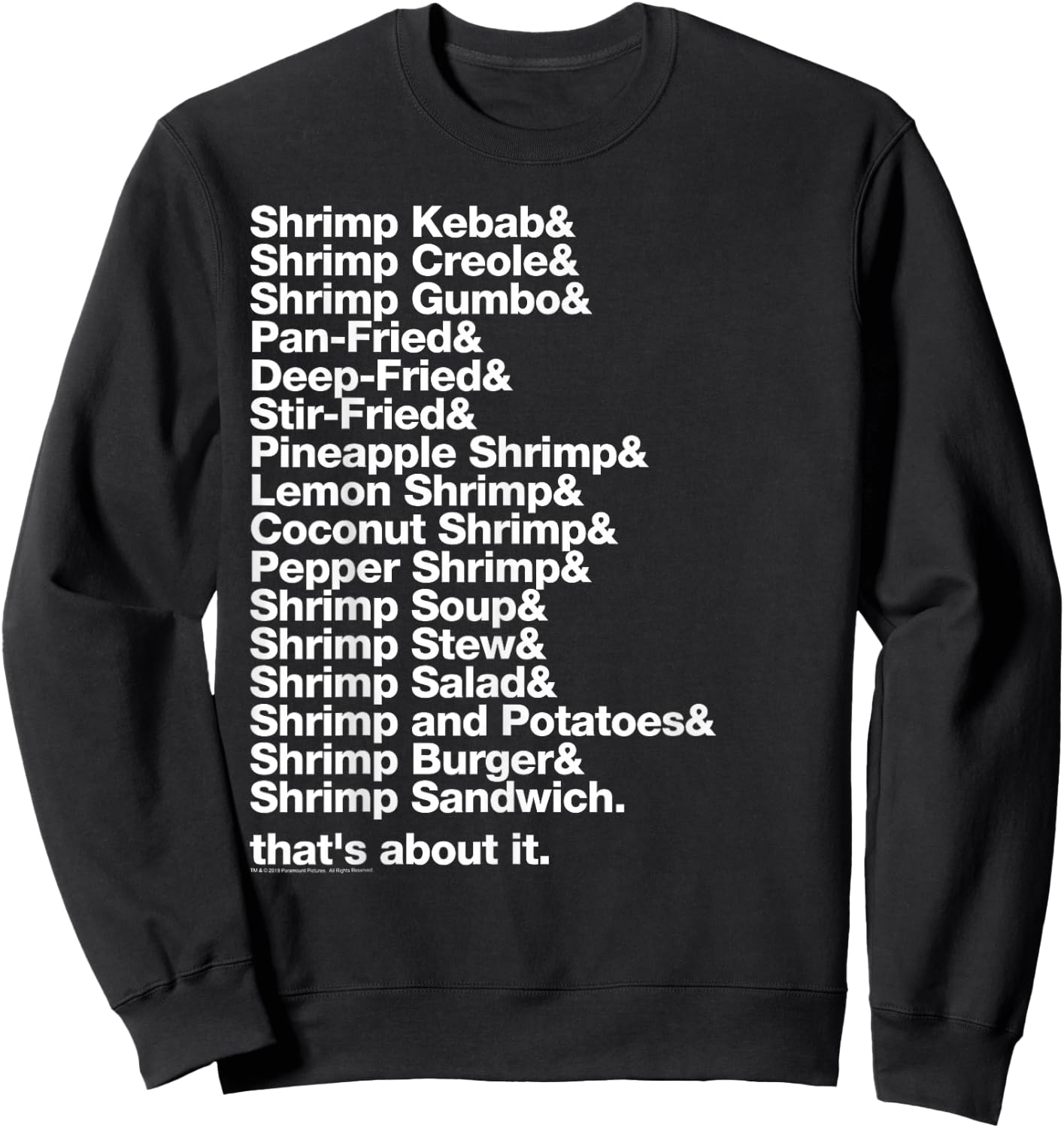 Forrest Gump Shrimp & Sweatshirt - Sweatshirt | Black