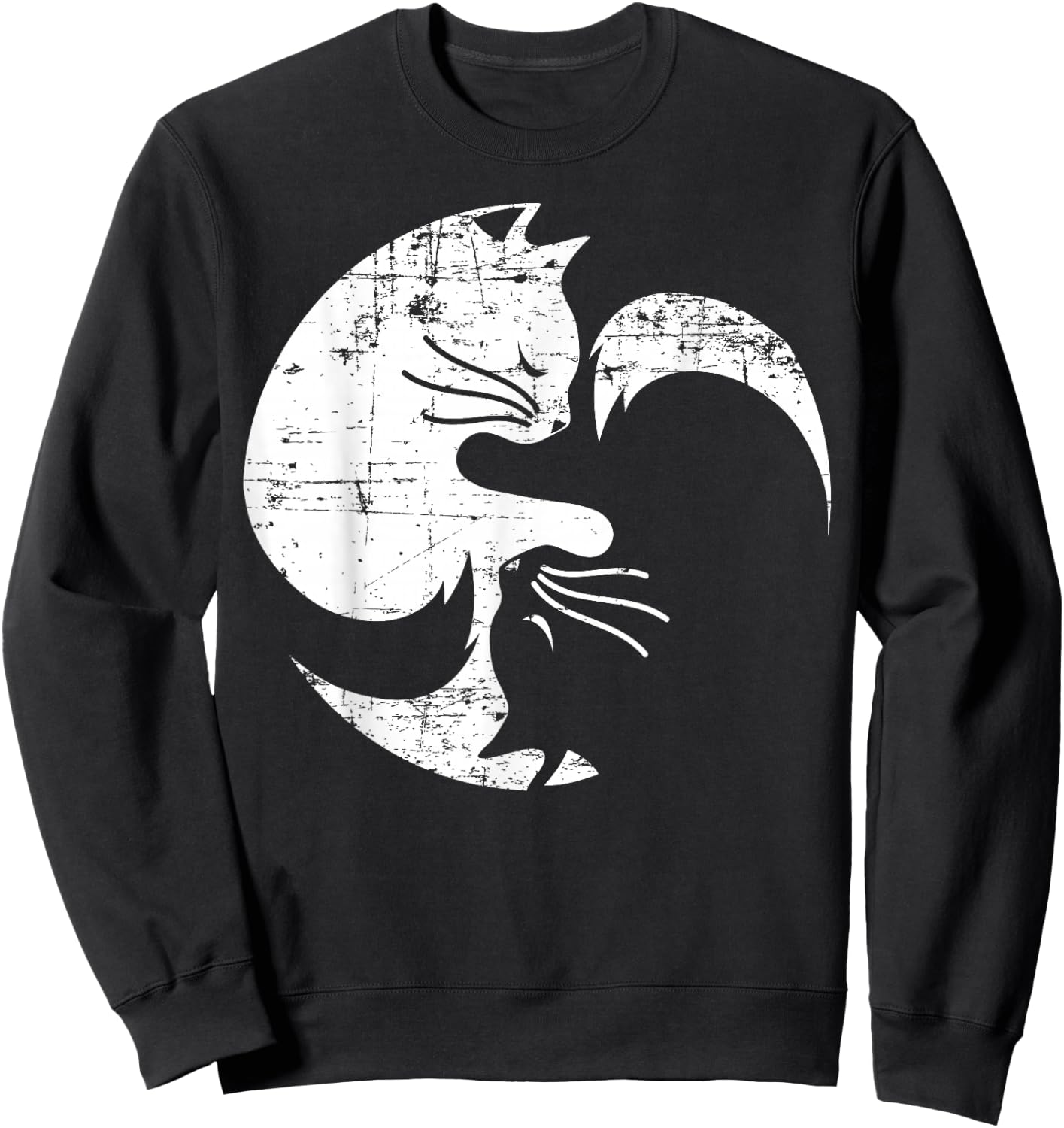 Cat Yin Yang Yoga Spirituality Meditation Balance Zen Sweatshirt - Sweatshirt | Black