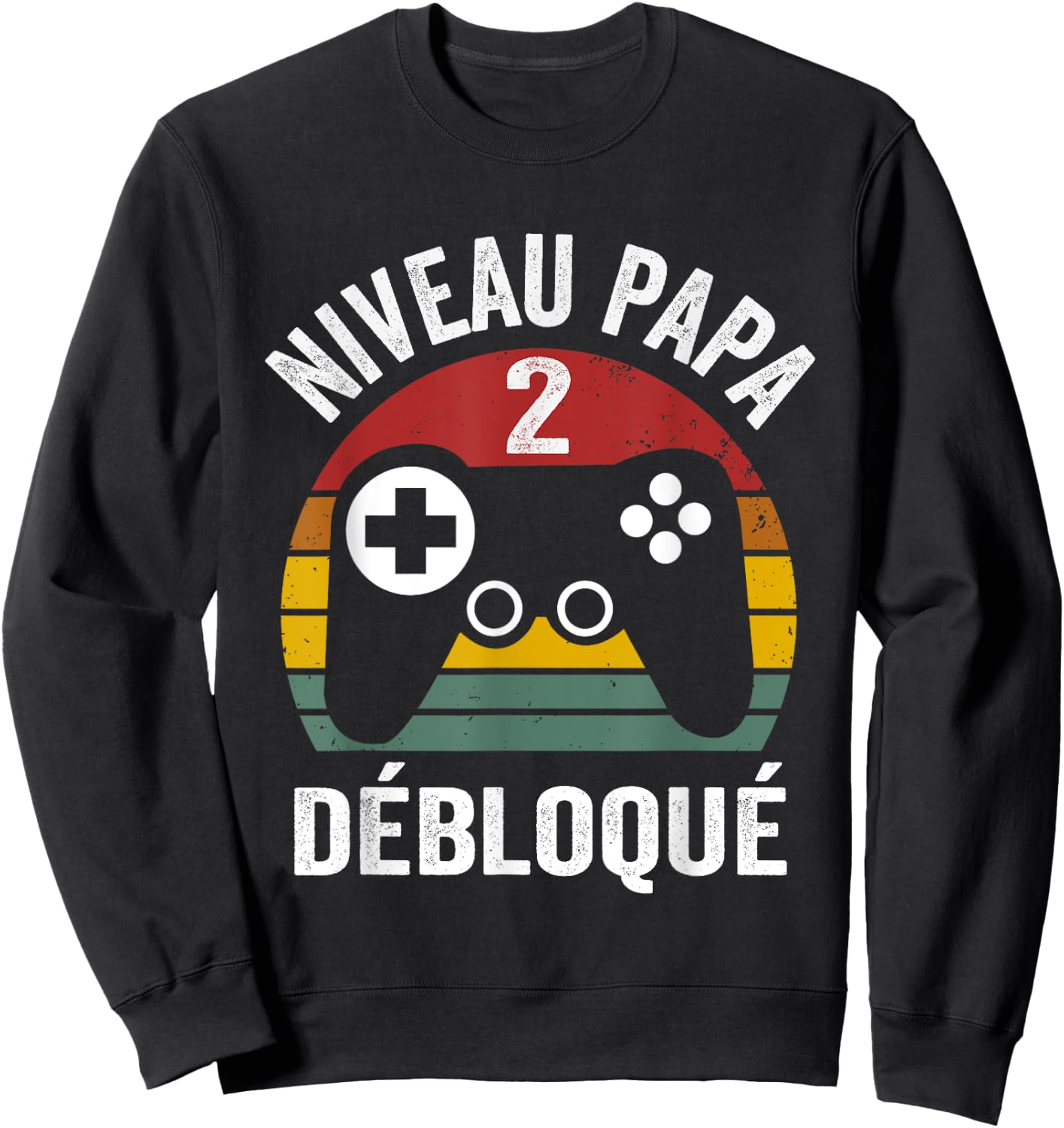 Drôle nouveau papa 2 débloqué chemise niveau papa day shirt Sweatshirt - Sweatshirt | Black