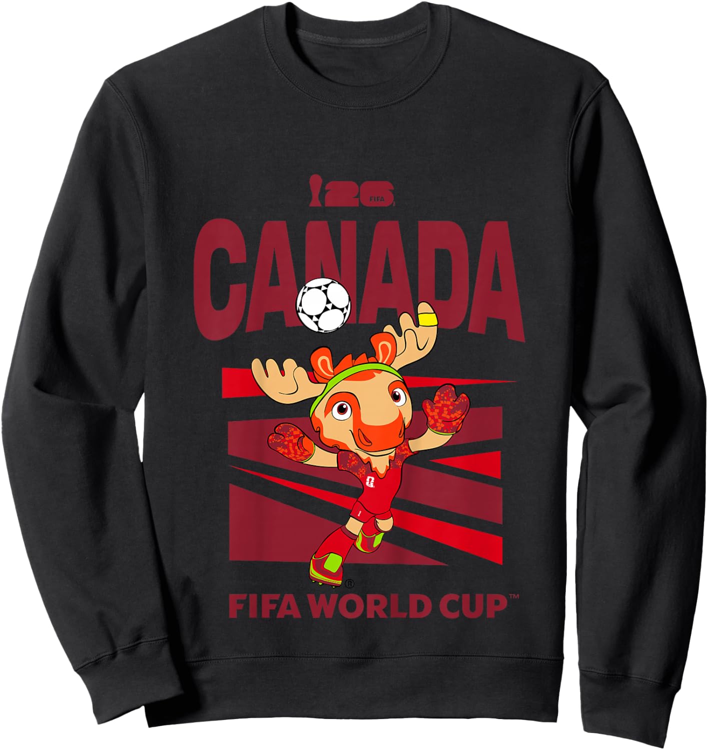 Kids FIFA World CUP26 Canada Mascot Ball Sweatshirt - Sweatshirt | Black