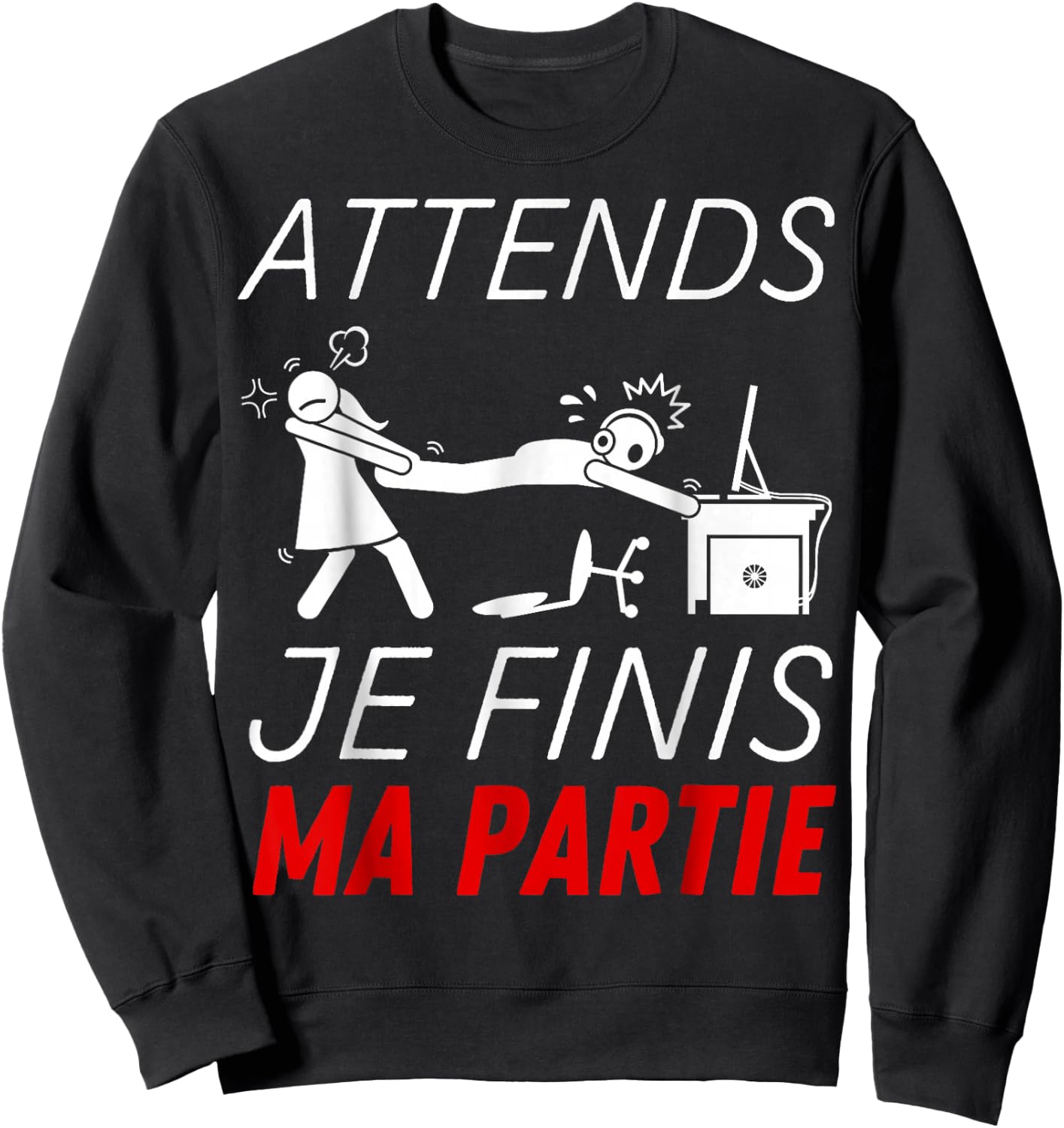 Funny Funny Gamer Teen Wait I Finish My Party , Black, S Sweatshirt - Sweatshirt | Black