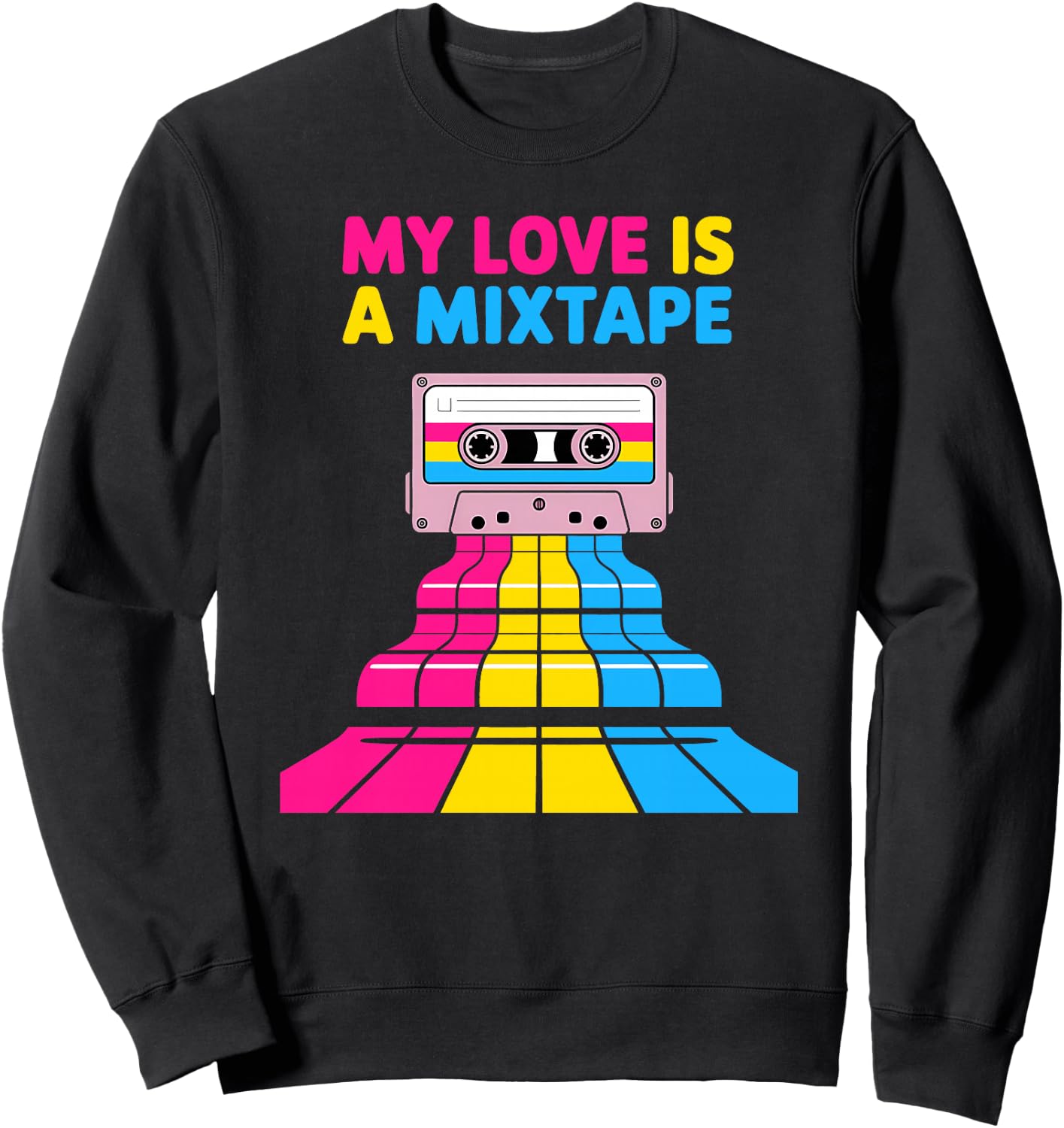 Mixtape rétro Pansexual Haut de Gamme Sweatshirt - Sweatshirt | Black