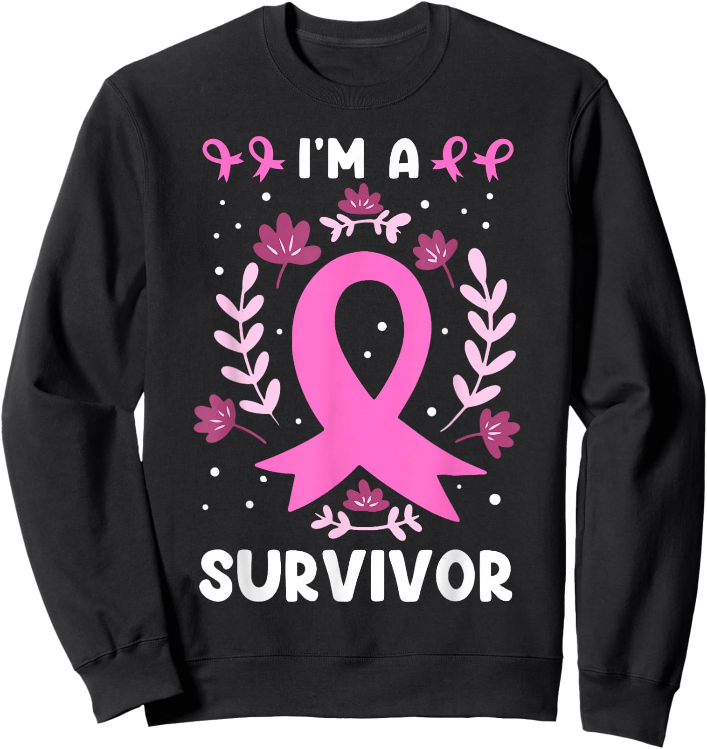 I´m A Survivor Breast Cancer Sweatshirt - Sweatshirt | Black