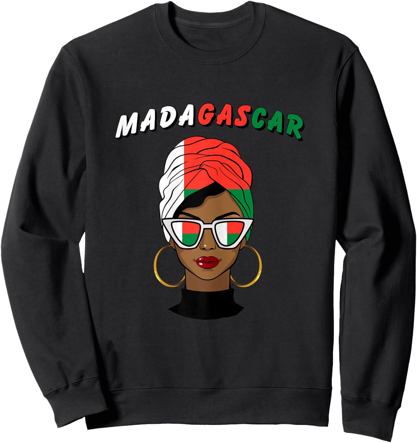 Madagascar, Malagasy flag, Madagascar girl, Malagasy women Sweatshirt - Sweatshirt | Black