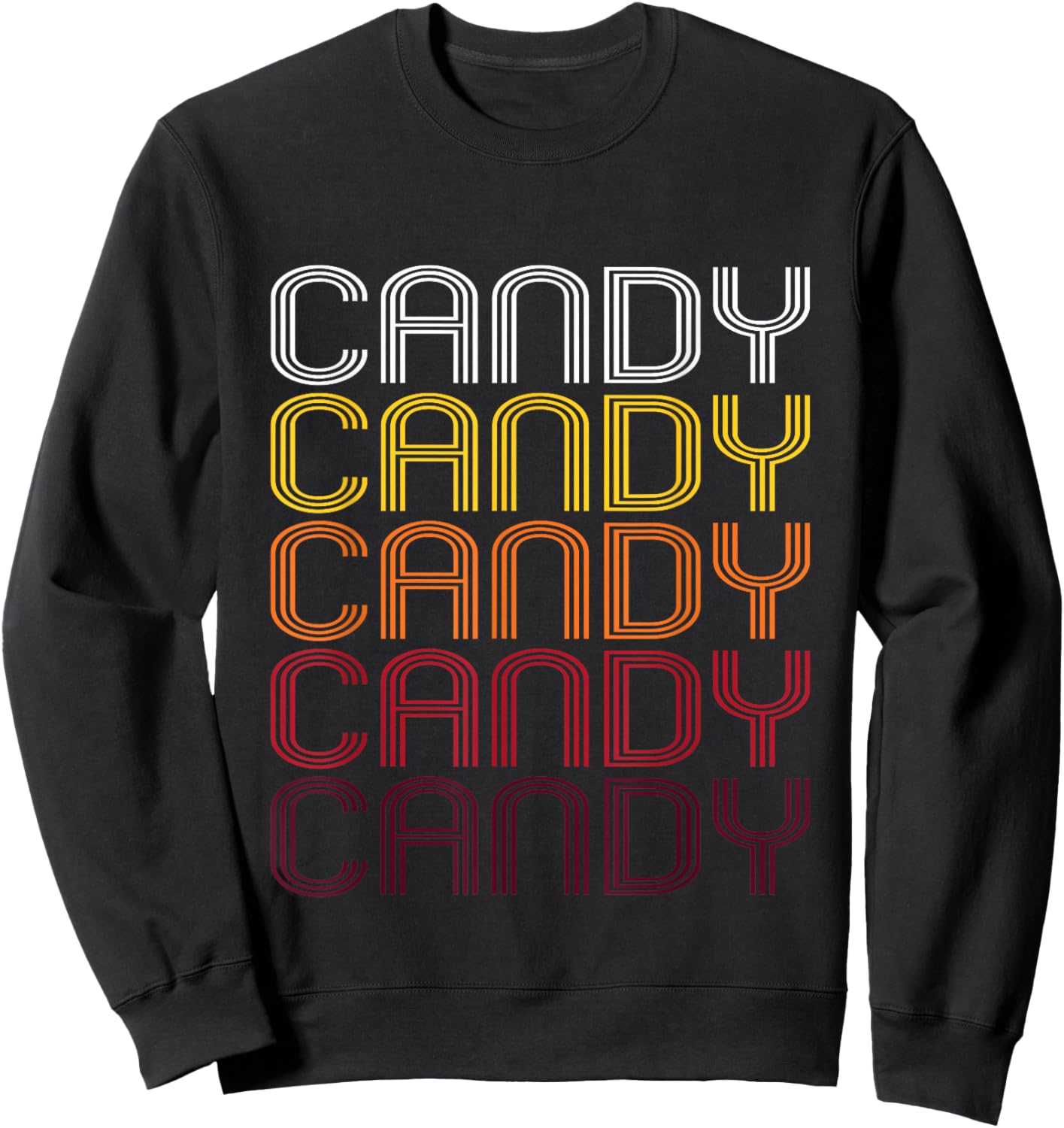 Candy Retro Wordmark Pattern - Vintage Style Sweatshirt - Sweatshirt | Black