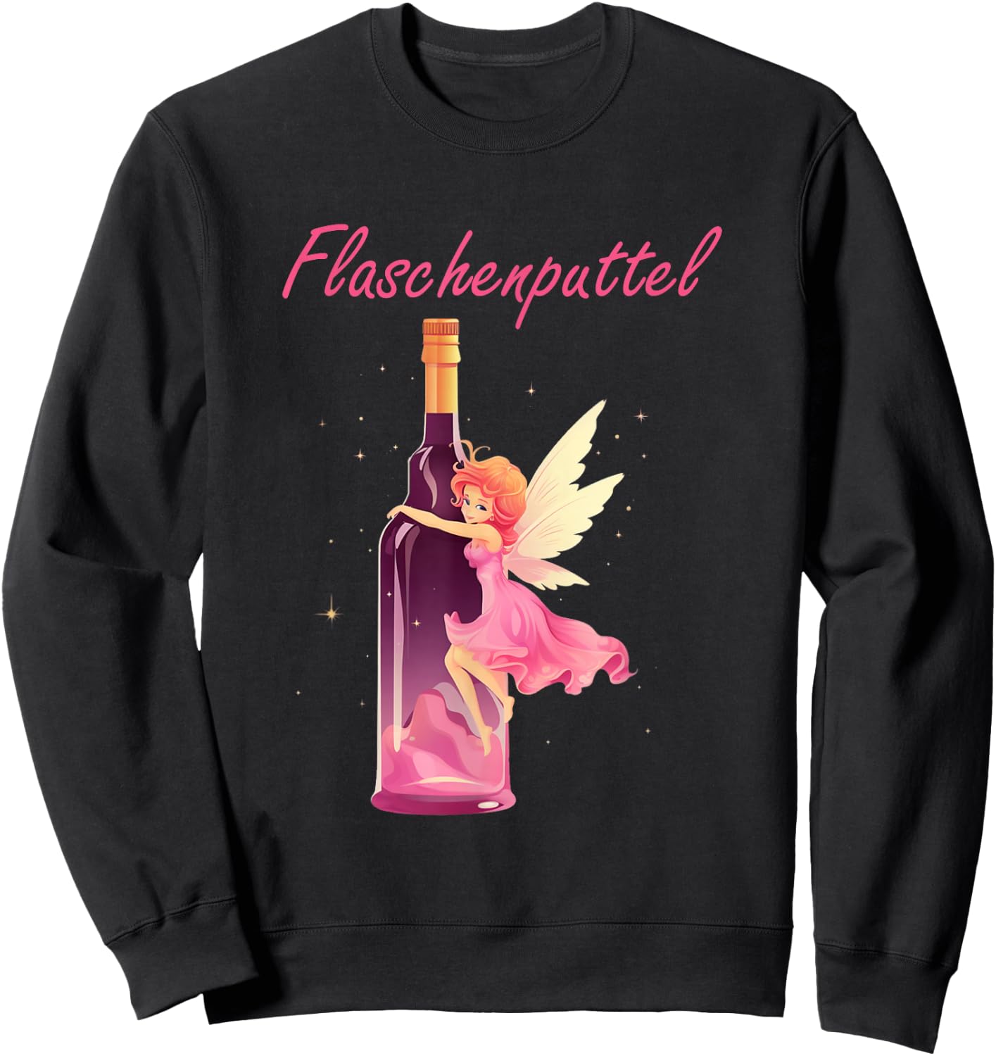 Funny Party Fairy Bottle Putty Party Fairy Alcohol Drinking , black Sweatshirt - Sweatshirt | Black