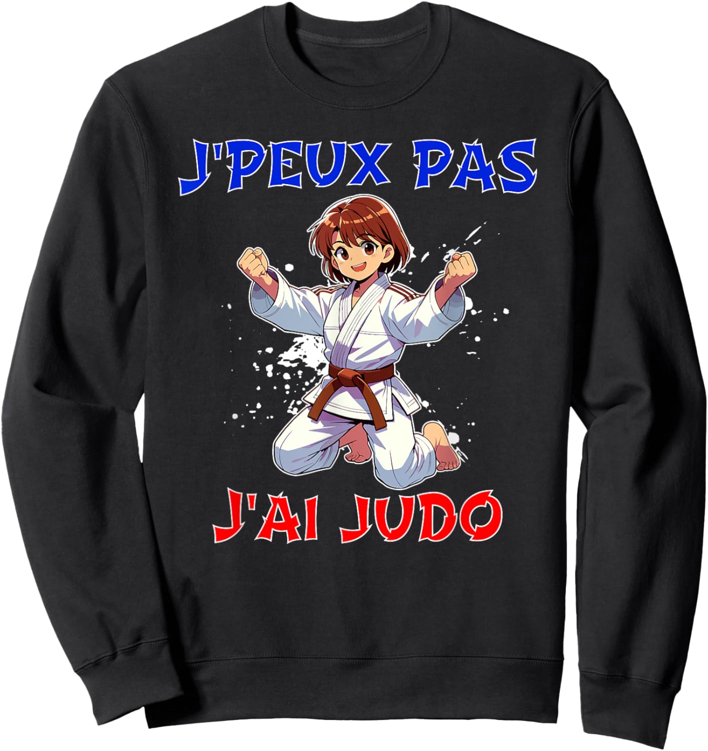 Je Peux Pas J'Ai Judo Judoka Child Girl Belt Brown Sweatshirt - Sweatshirt | Black