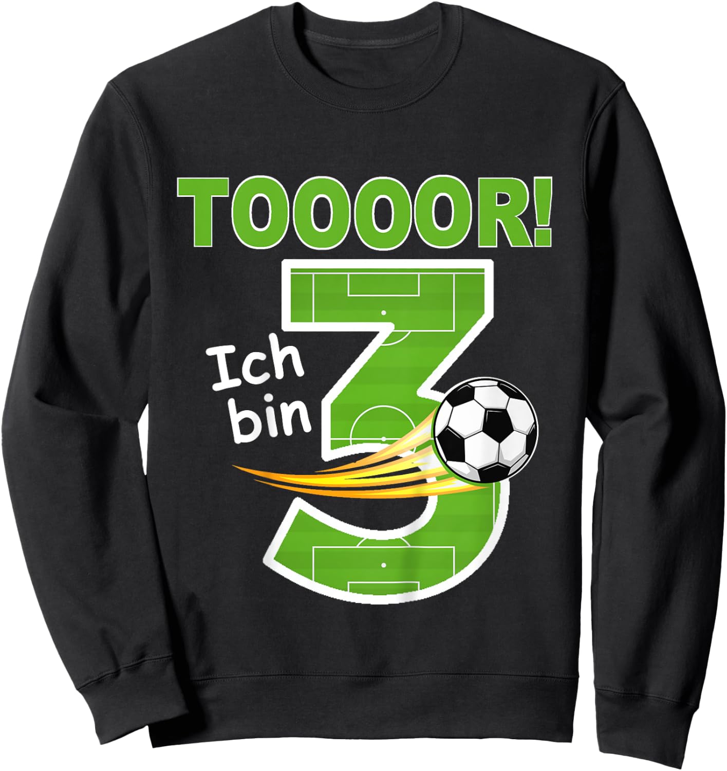 Children's Football Birthday Outfit "Ich bin 3 Jahre ", black Sweatshirt - Sweatshirt | Black