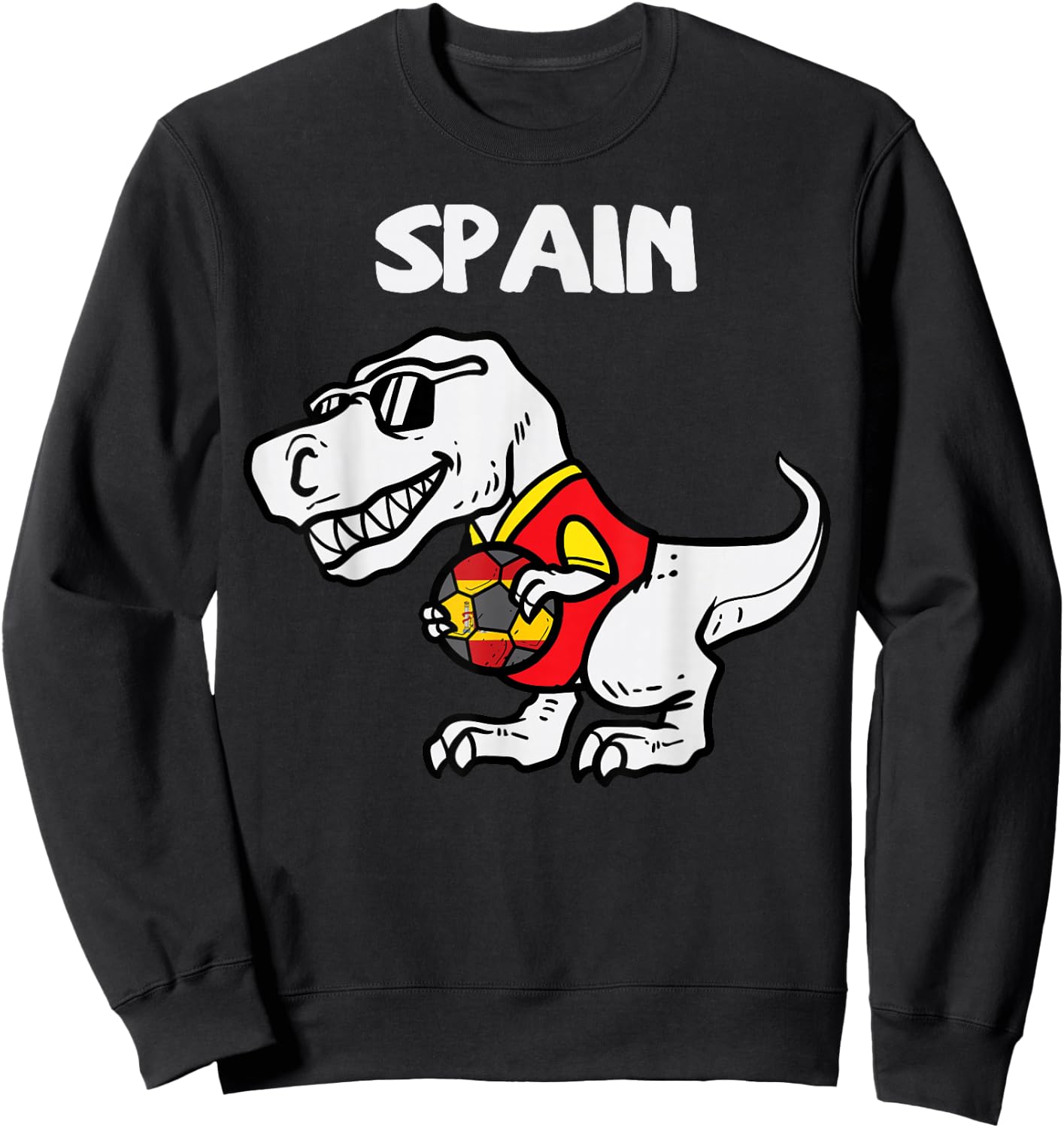 Spain Trex Dino Spanish Flag Soccer Fan Boys Kids Toddlers Sweatshirt - Sweatshirt | Black