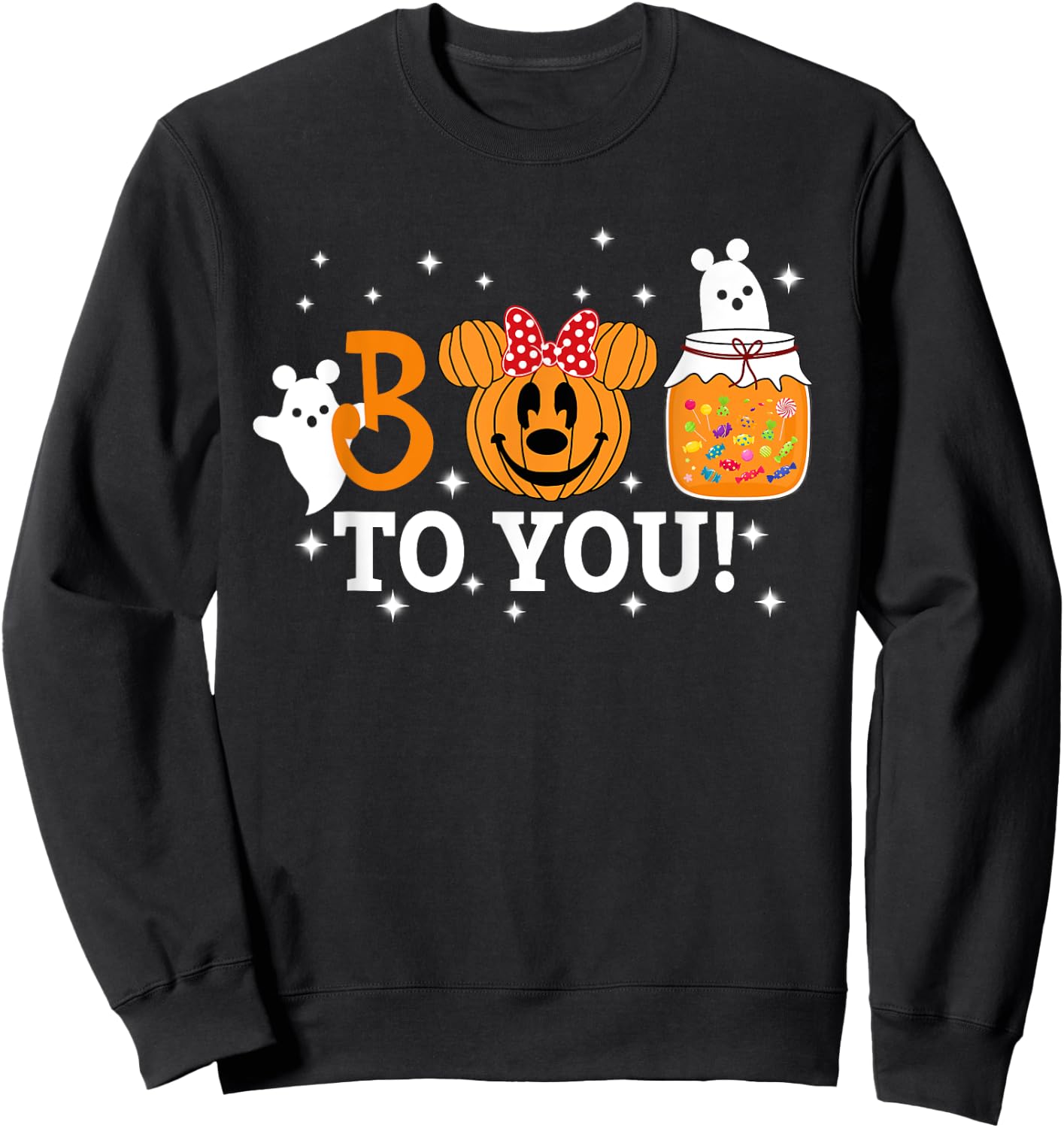 Cute Pumpkin Beer Boo To You Women Kids Halloween Sweatshirt - Sweatshirt | Black