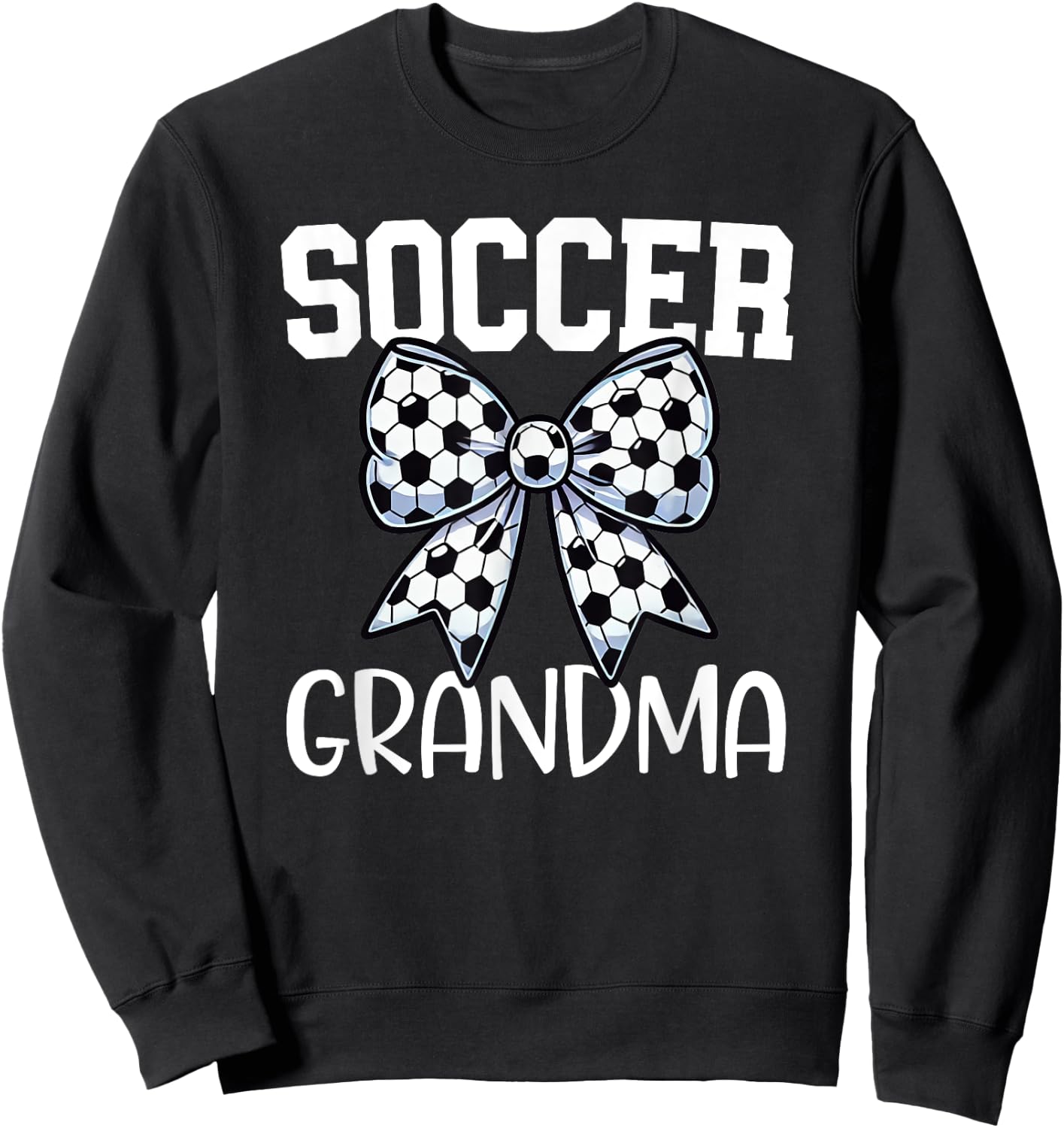 Proud Soccer Grandma - Game Day - My Favorite Player - Bow Sweatshirt - Sweatshirt | Black