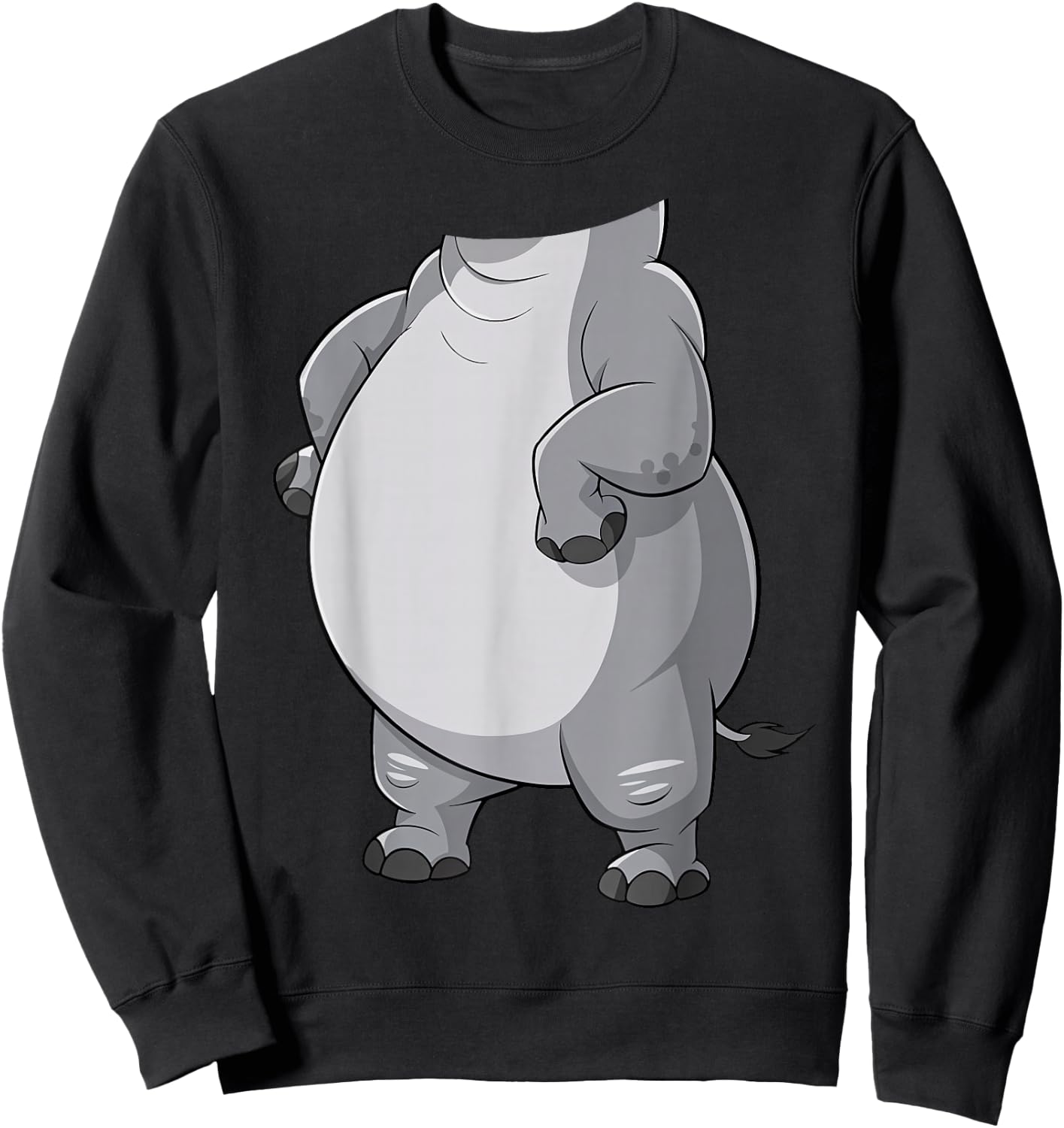 Hippo Shirt Adult Kids Men Women Hippopotamus Costume Sweatshirt - Sweatshirt | Black
