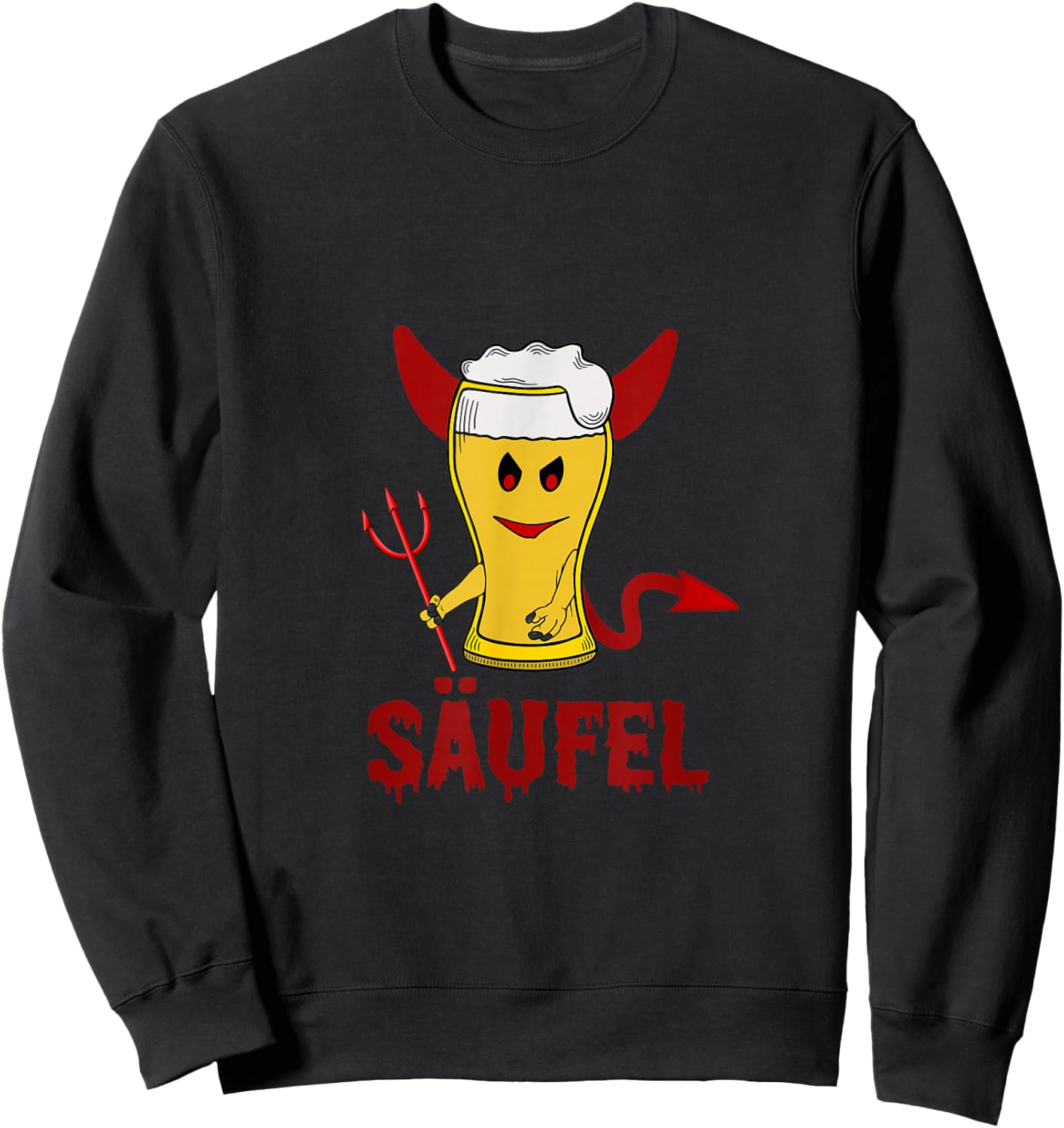 Teufel Säufer Word Game SÄUFEL Funny Beer Fancy Dress , black Sweatshirt - Sweatshirt | Black
