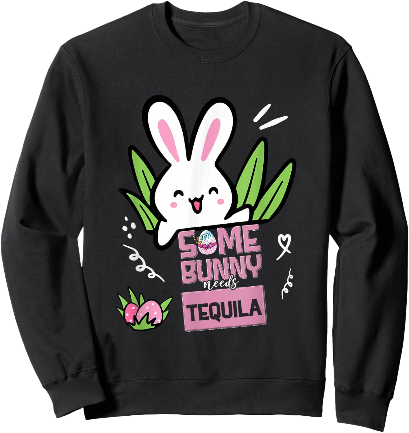 Easter Tequila Drink Rabbit - Funny Some Bunny Needs Coffee Sweatshirt - Sweatshirt | Black