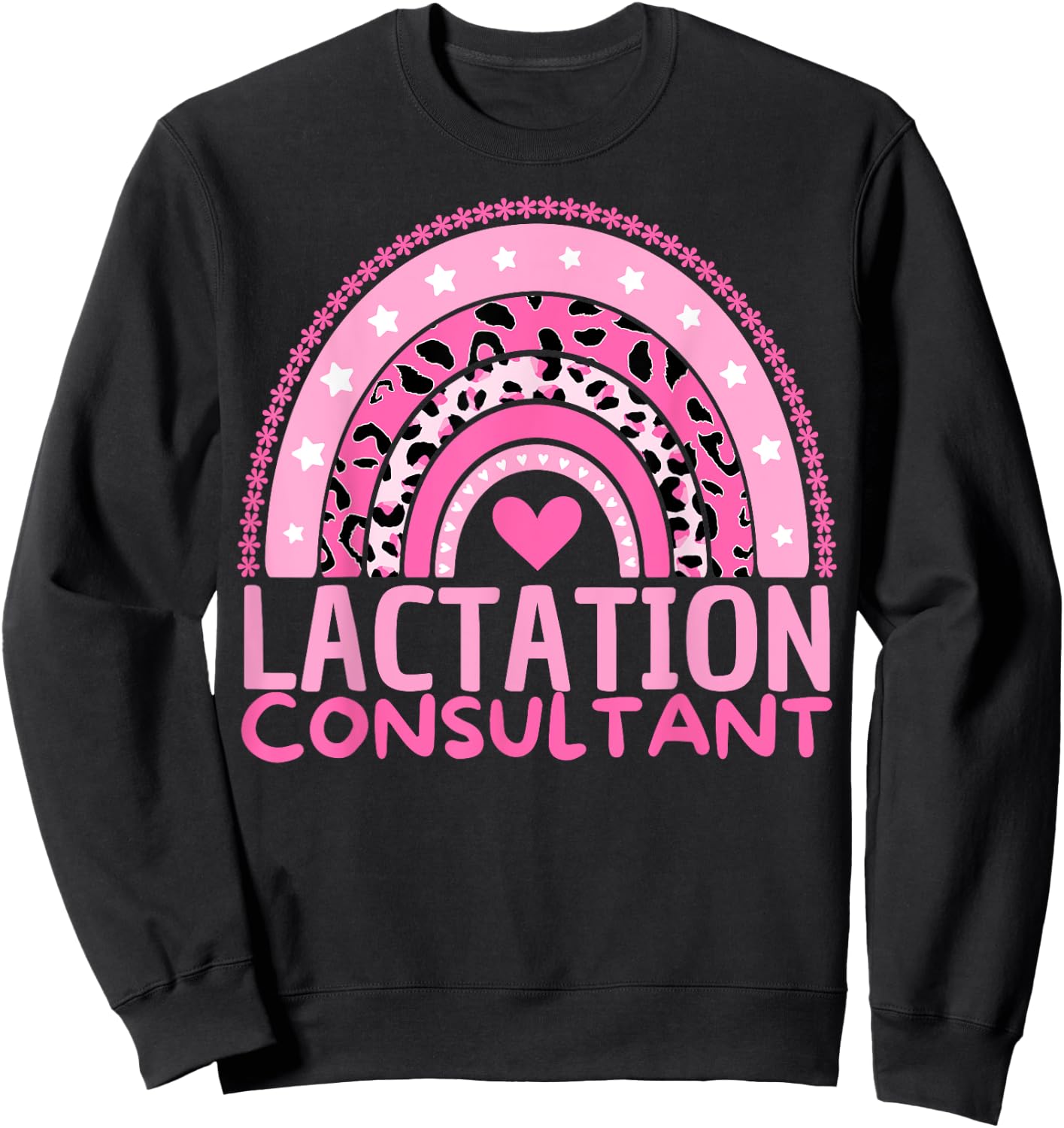 Lactation Consultant Breastfeeding Week Awareness Rainbow Sweatshirt - Sweatshirt | Black