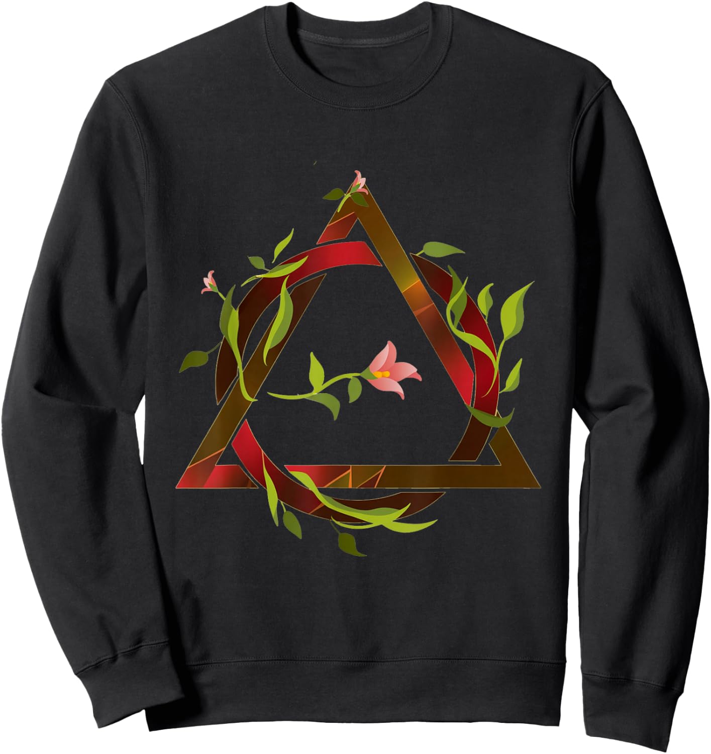 Therian Symbol with Inclusion of Flowers Sweatshirt - Sweatshirt | Black
