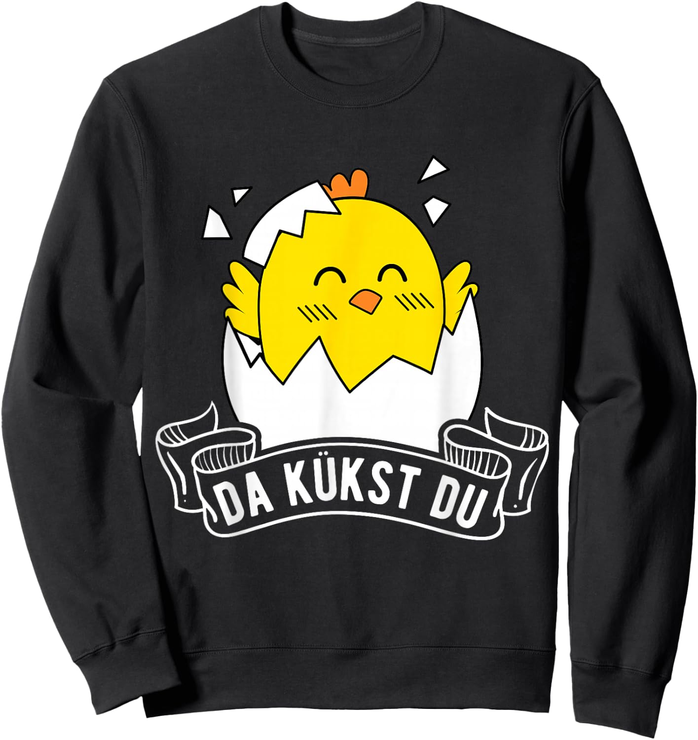 Da Kükst Du Küken Ostern Ostereier Kinder Huhn Geschenk Sweatshirt - Sweatshirt | Black