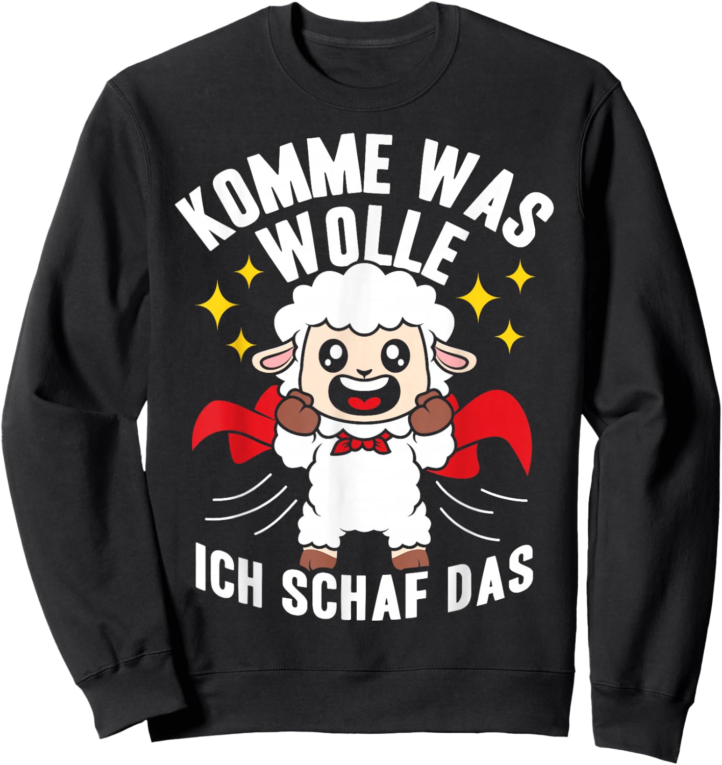 KOMME WAS WOLLE ICH Schaf DAS Funny saying sheep Sweatshirt - Sweatshirt | Black