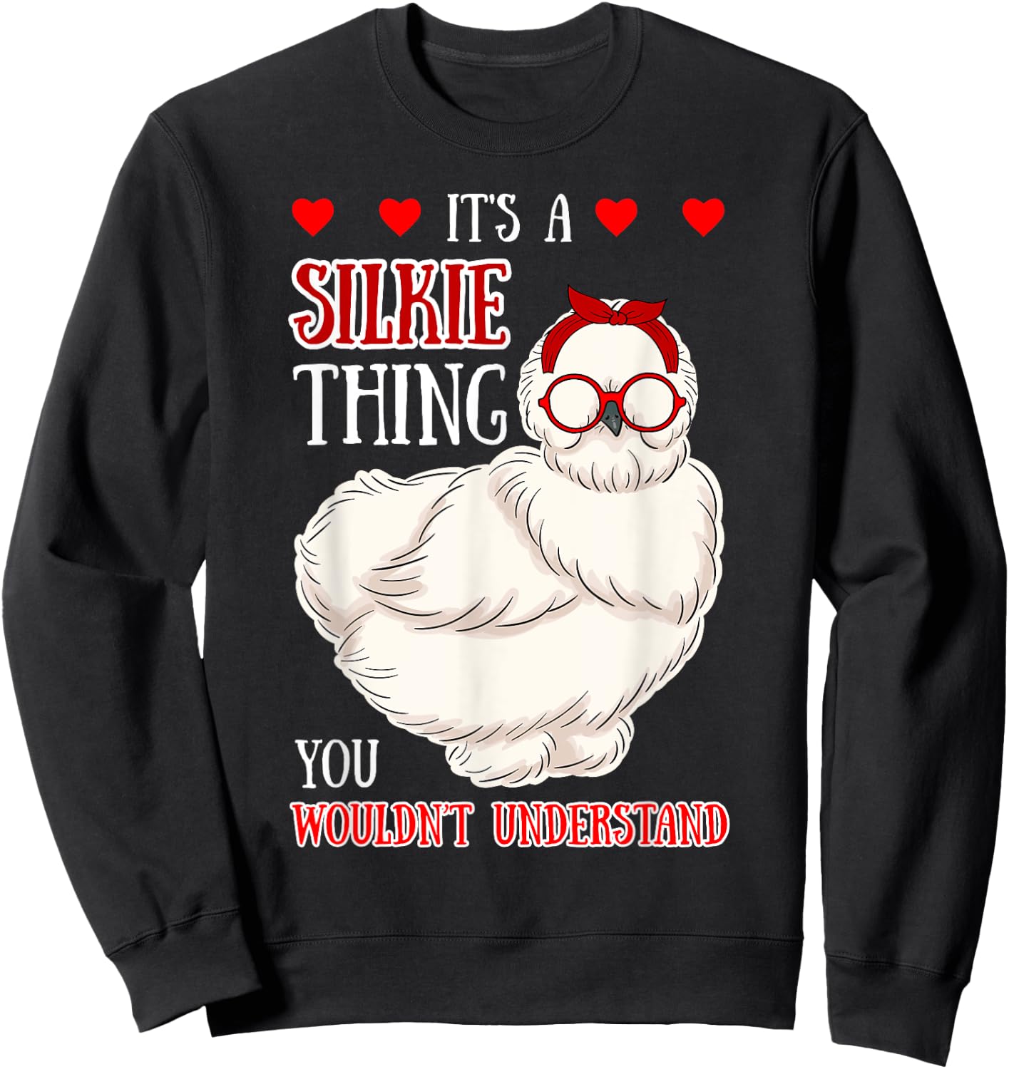 Silkie Chicken Breeder Bantam Silky Headband Poultry Farmer Sweatshirt - Sweatshirt | Black