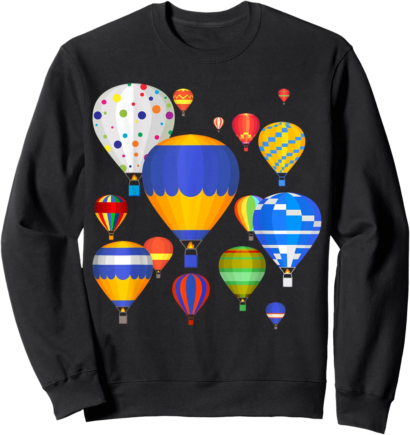 Funny Hot Air Balloon Festival Balloonist Fly Ballooning Sweatshirt - Sweatshirt | Black