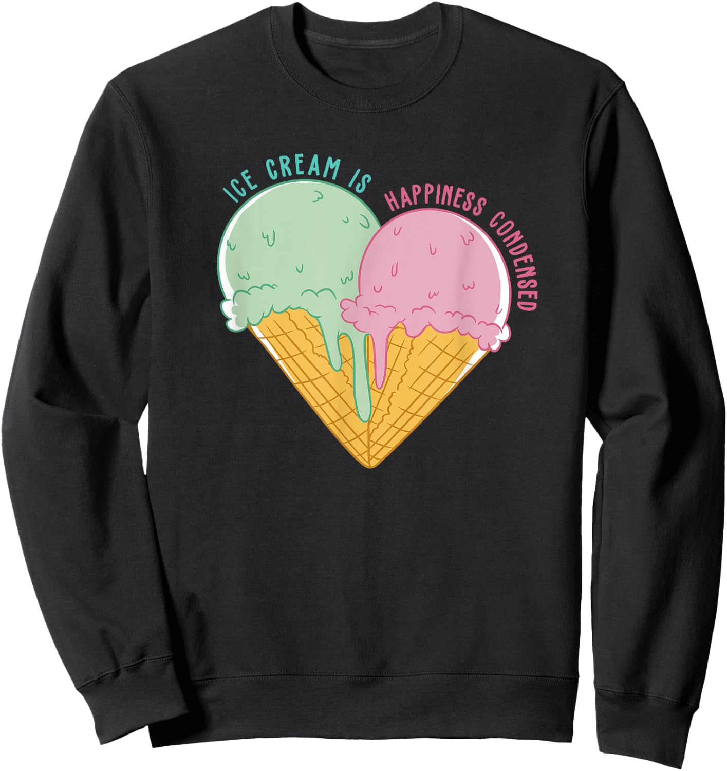 Ice Cream Lucky Charm Summer Ice Cream Lover , black Sweatshirt - Sweatshirt | Black