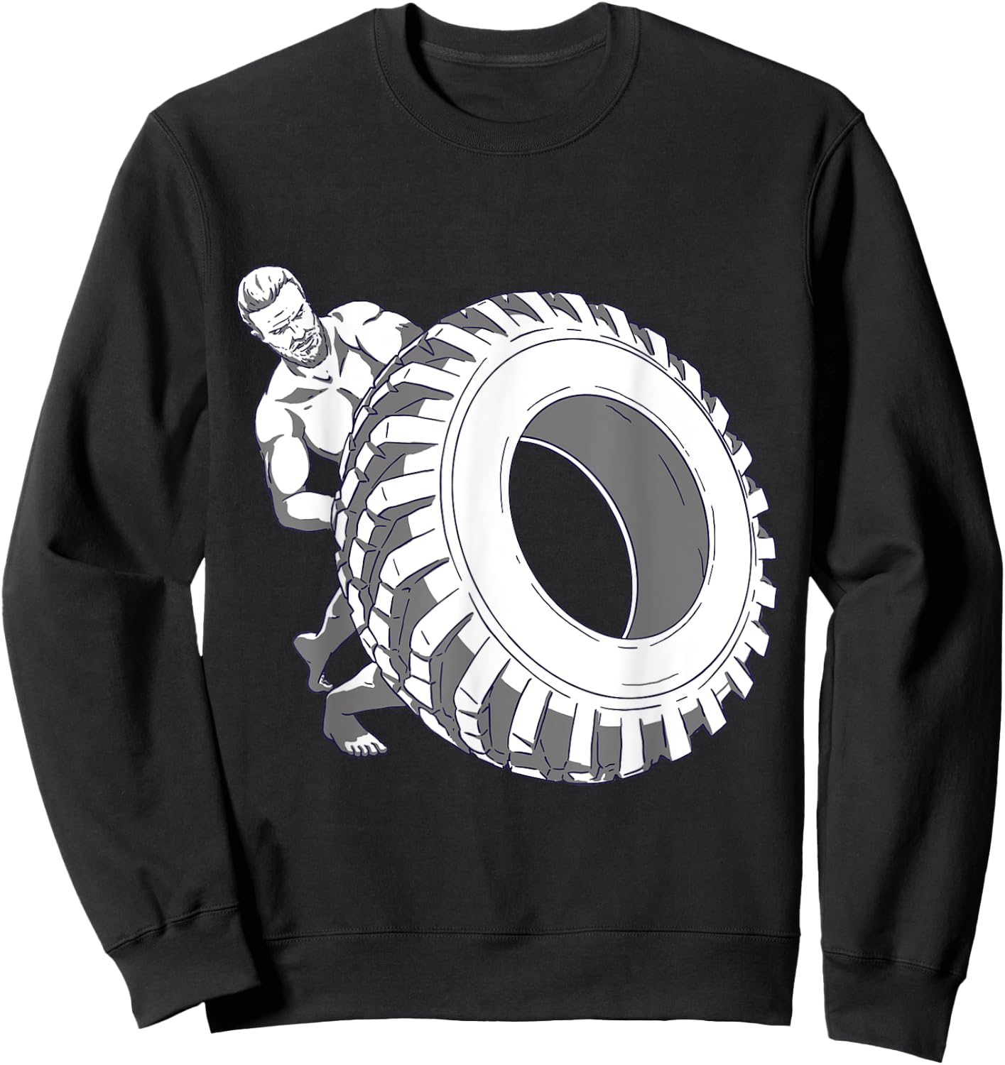 Man With Tyres For Strength Sports Sweatshirt - Sweatshirt | Black