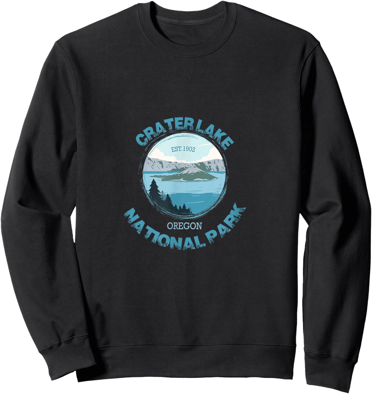 Scenic Crater Lake National Park Sweatshirt - Sweatshirt | Black